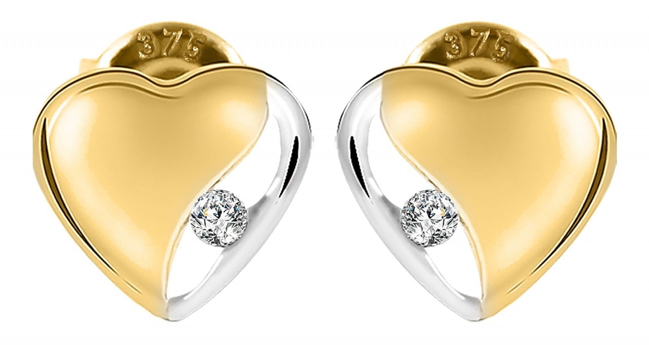 Adelia´s Paar Ohrhänger »Damen Ohrstecker aus Gold 333 mit Herz und Zirkonia«