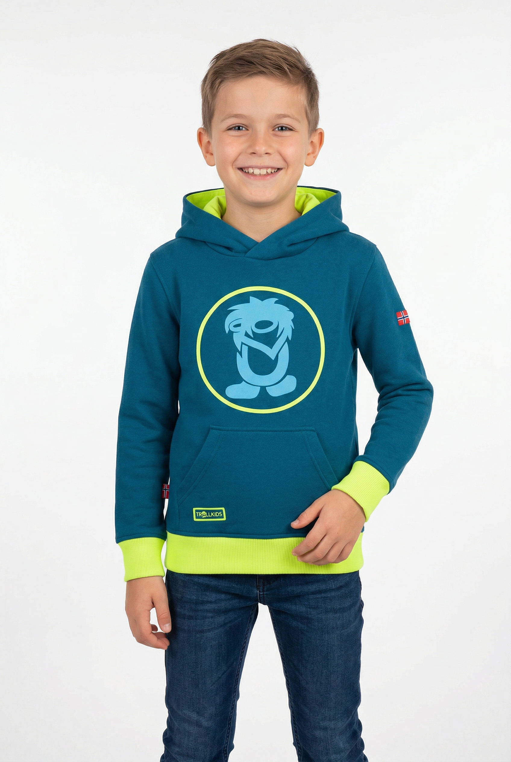 TROLLKIDS 1100000002199 "KIDS TROLL SWEATER", mit Kängurutasche, Langarm-Design, bedruckte oder unifarbene Optik