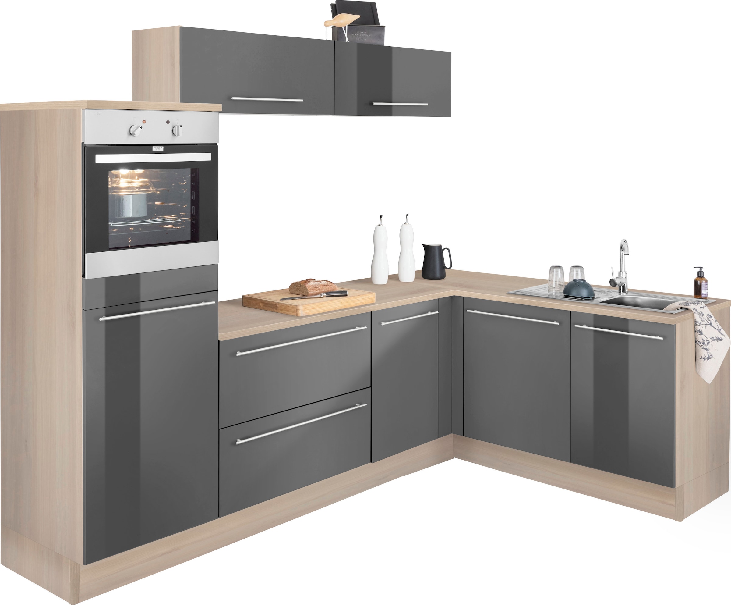 OPTIFIT Winkelküche »Bern«, Stellbreite 265x175 cm, wahlweise mit E-Geräten