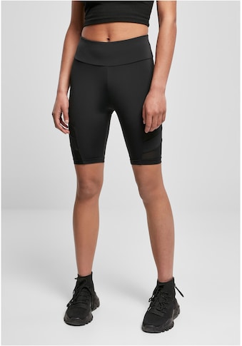 Stoffhose »Urban Classics Damen Ladies High Waist Tech Mesh Cycle Shorts«, (1 tlg.)