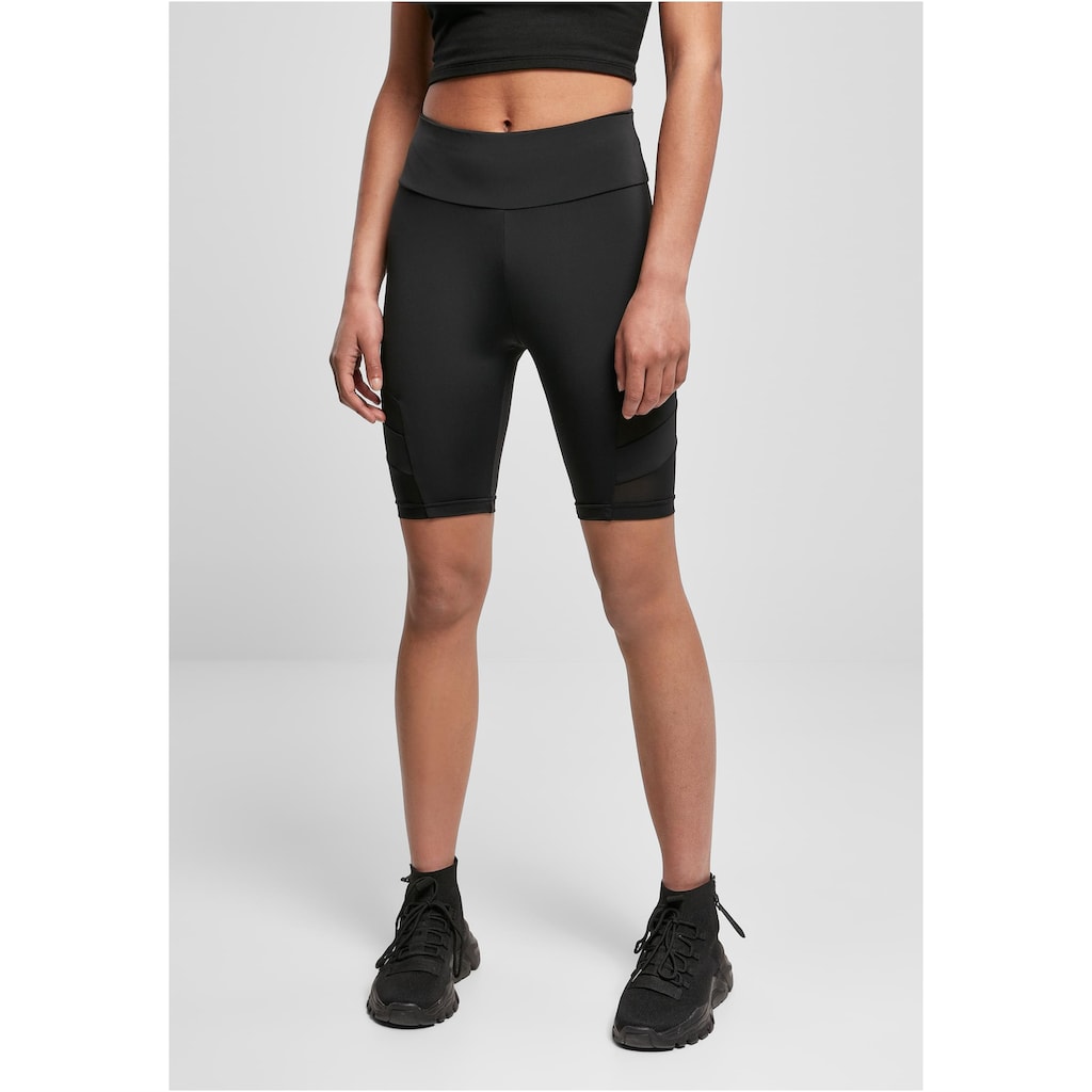 URBAN CLASSICS Stoffhose »Urban Classics Damen Ladies High Waist Tech Mesh Cycle Shorts«, (1 tlg.)