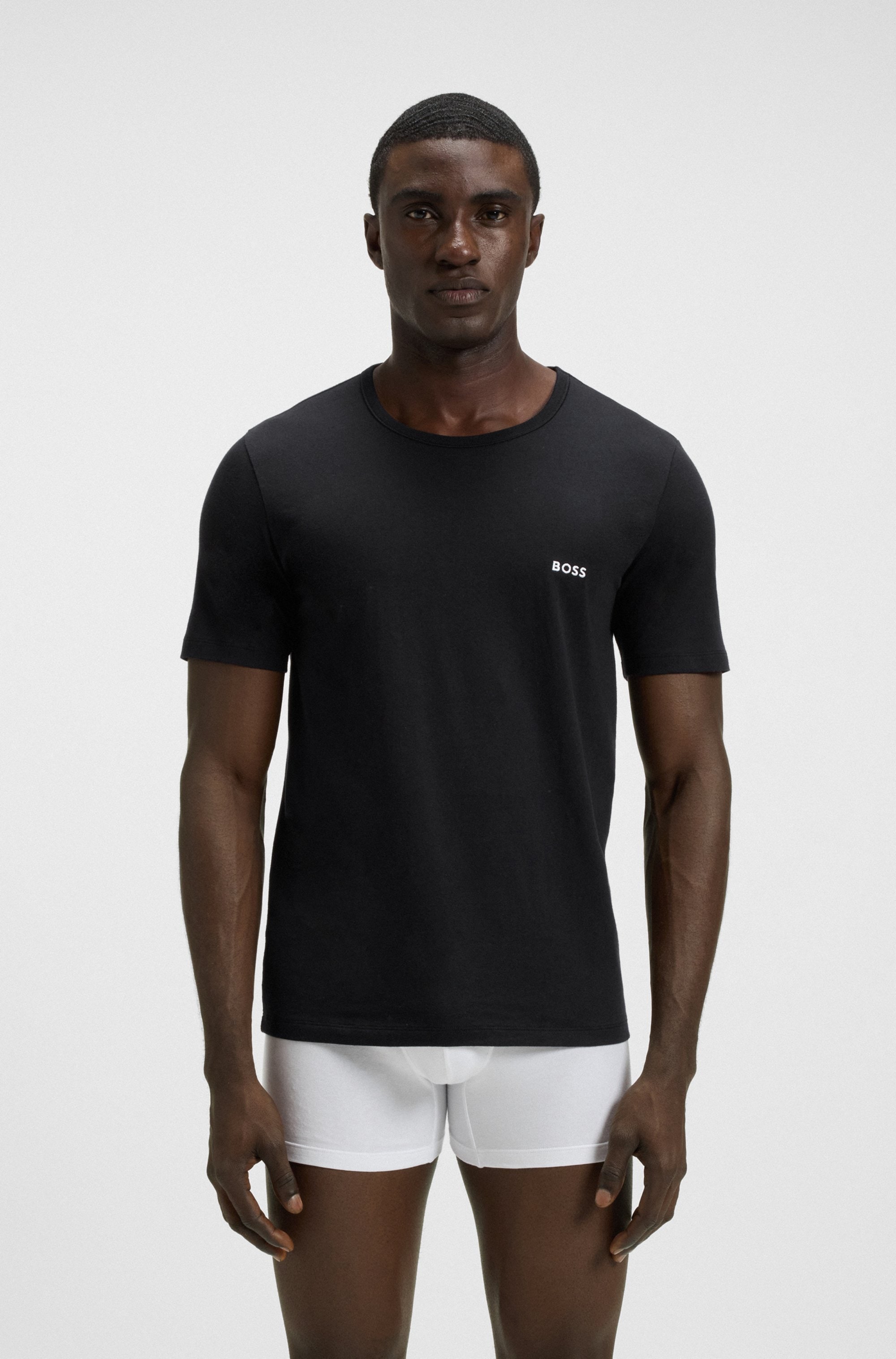 BOSS T-Shirt »TShirtRN 3P Classic«, (Packung, 3 tlg.), mit BOSS Stickerei