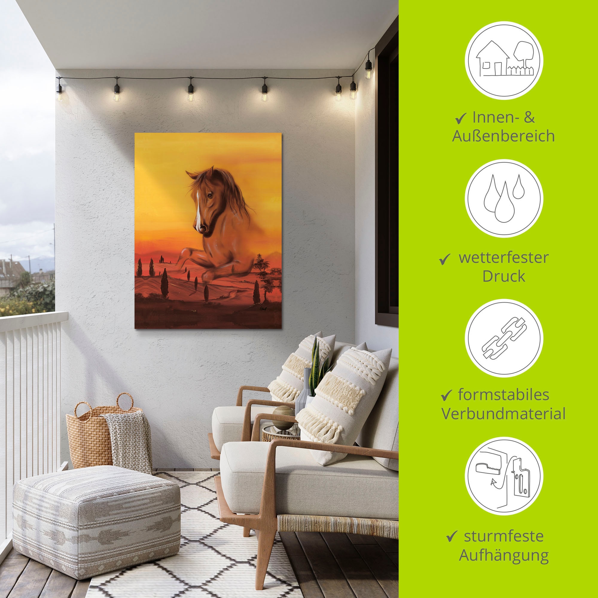 Artland Wandbild »Wildpferd II«, Pferdebilder, (1 St.), als Alubild, Leinwandbild, Wandaufkleber oder Poster in versch. Größen