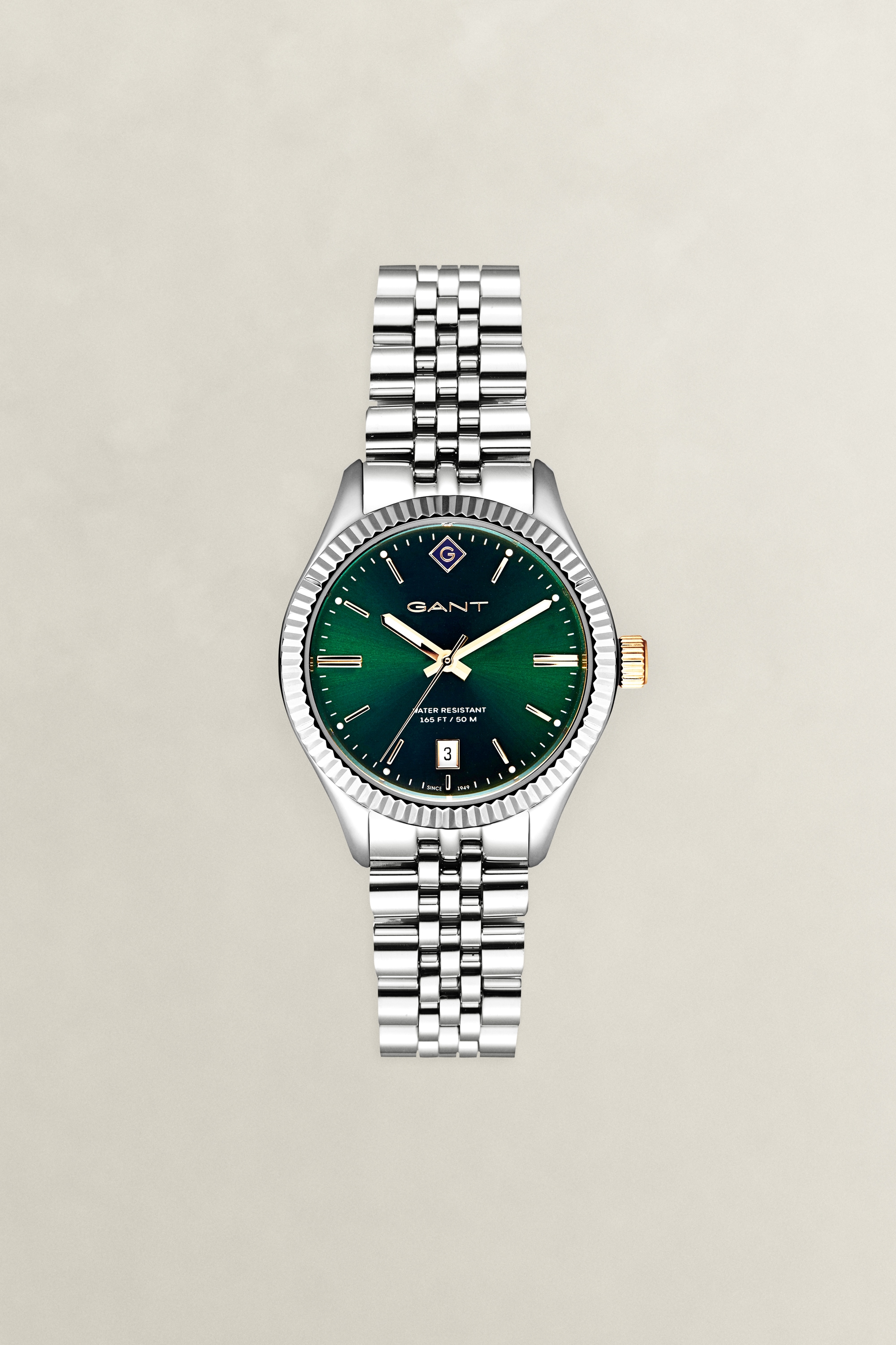 Gant Quarzuhr »Sussex« Armbanduhr, Damenuhr, Edelstahlarmband, analog, Tag