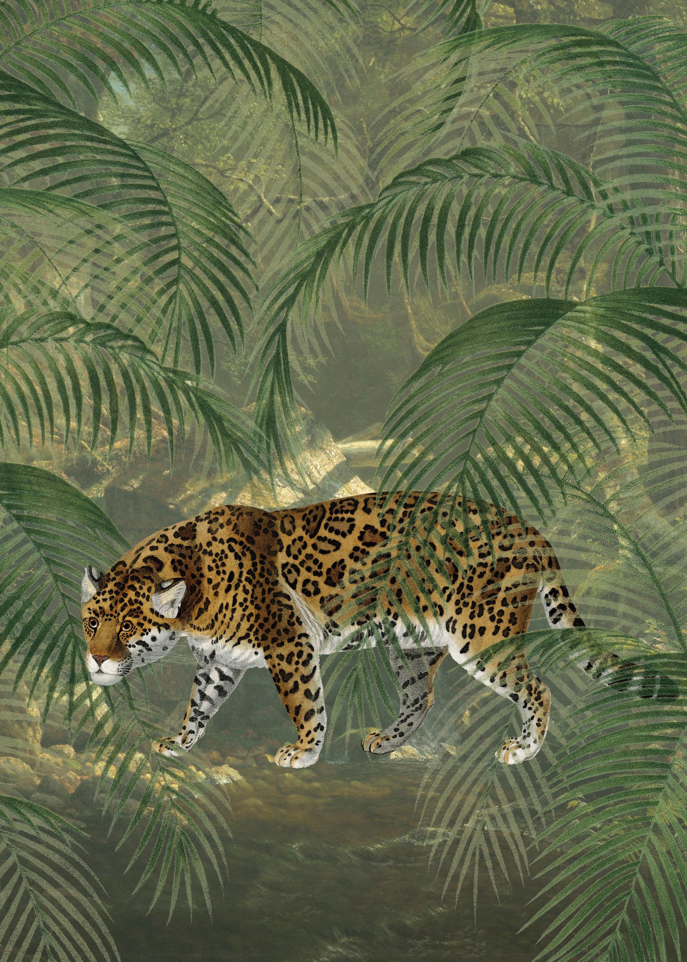 Art for the home Fototapete "Leopard", botanisch, 280x200cm