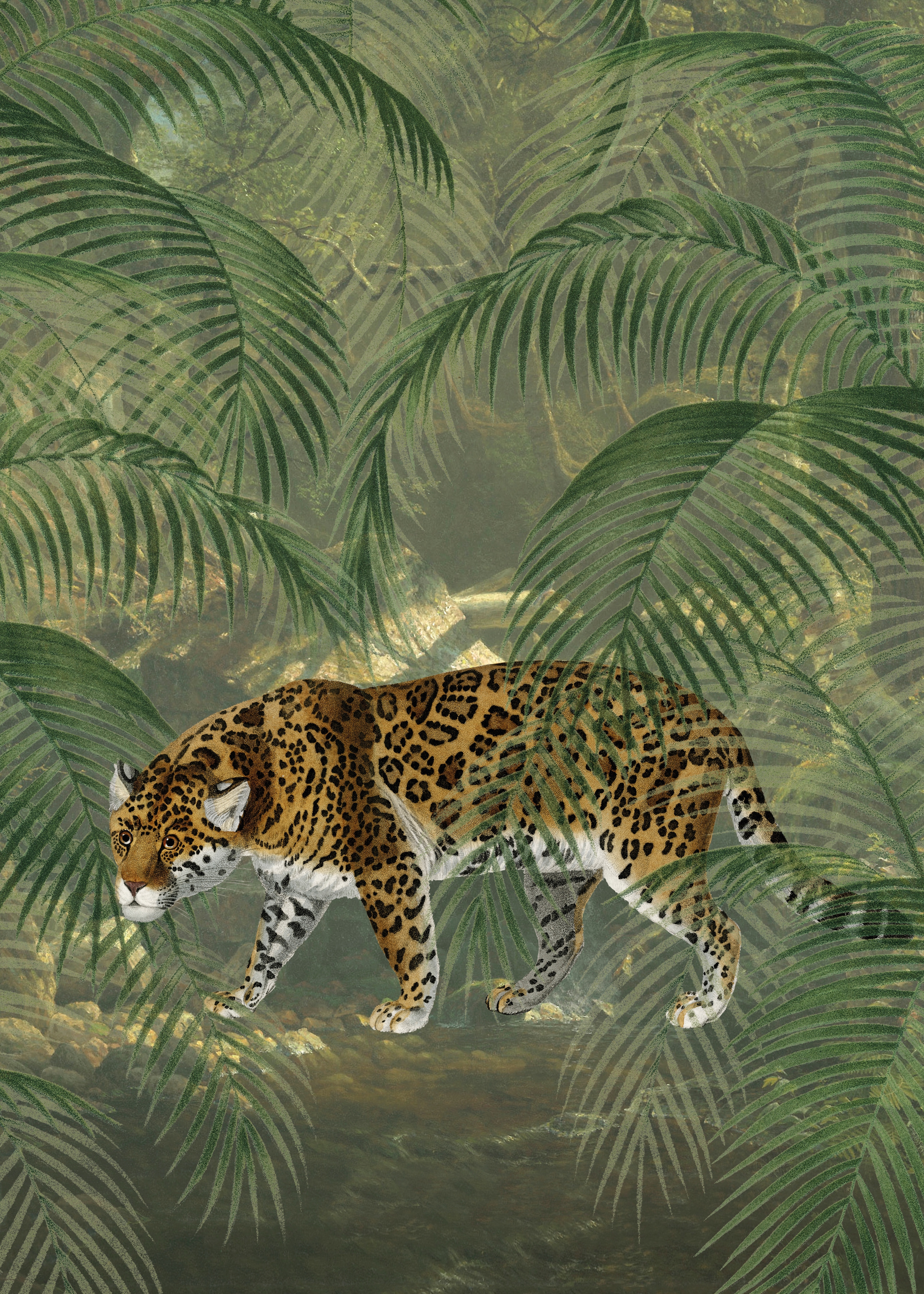 Superfresco Easy Fototapete "Leopard" botanisch 280x200cm