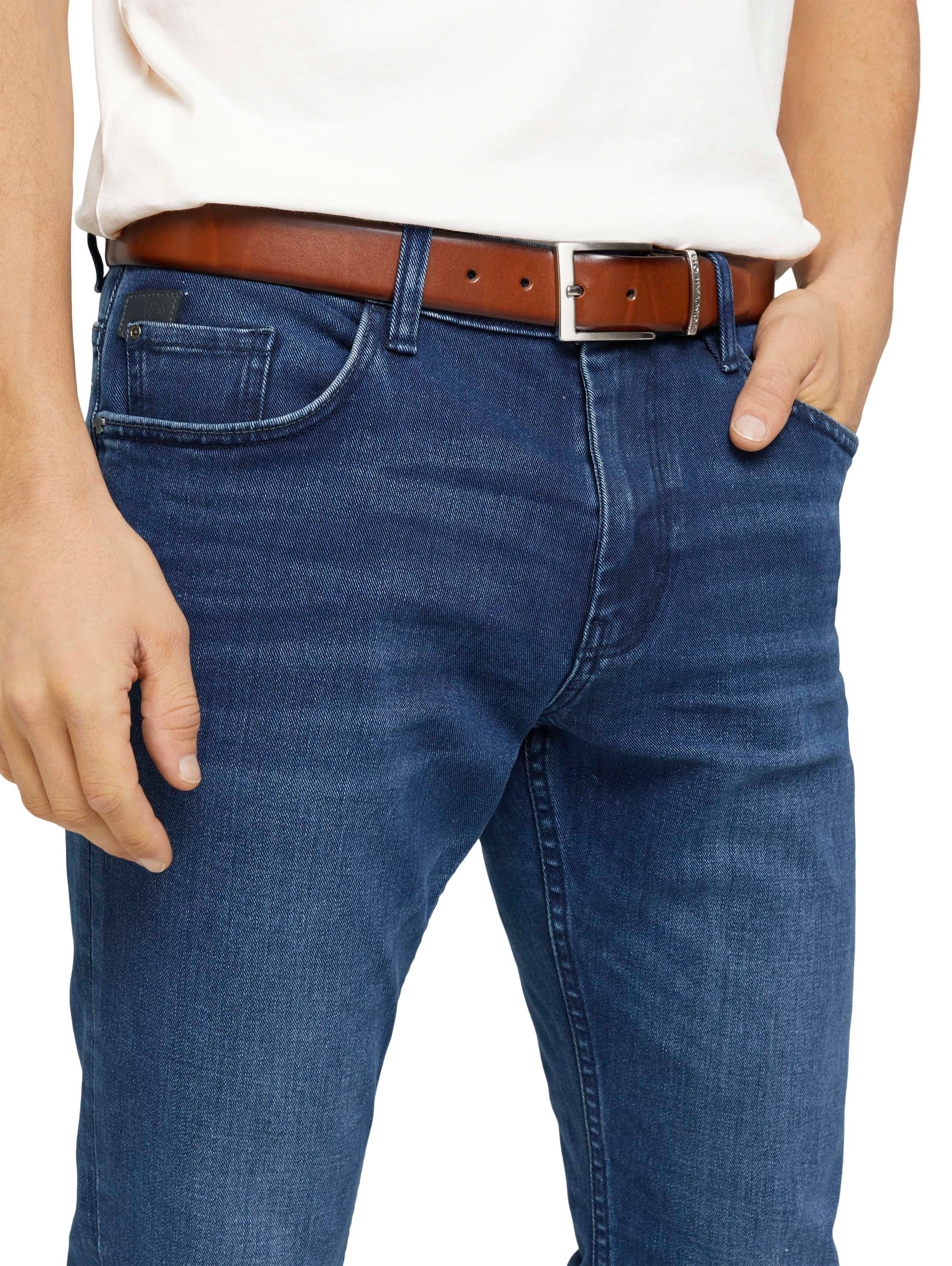 Thumbnail - TOM TAILOR Ledergürtel "TTBILL" 3.5 cm breiter Herrengürtel, Freizeit- und Anzugsgürtel, bis Gr. 120