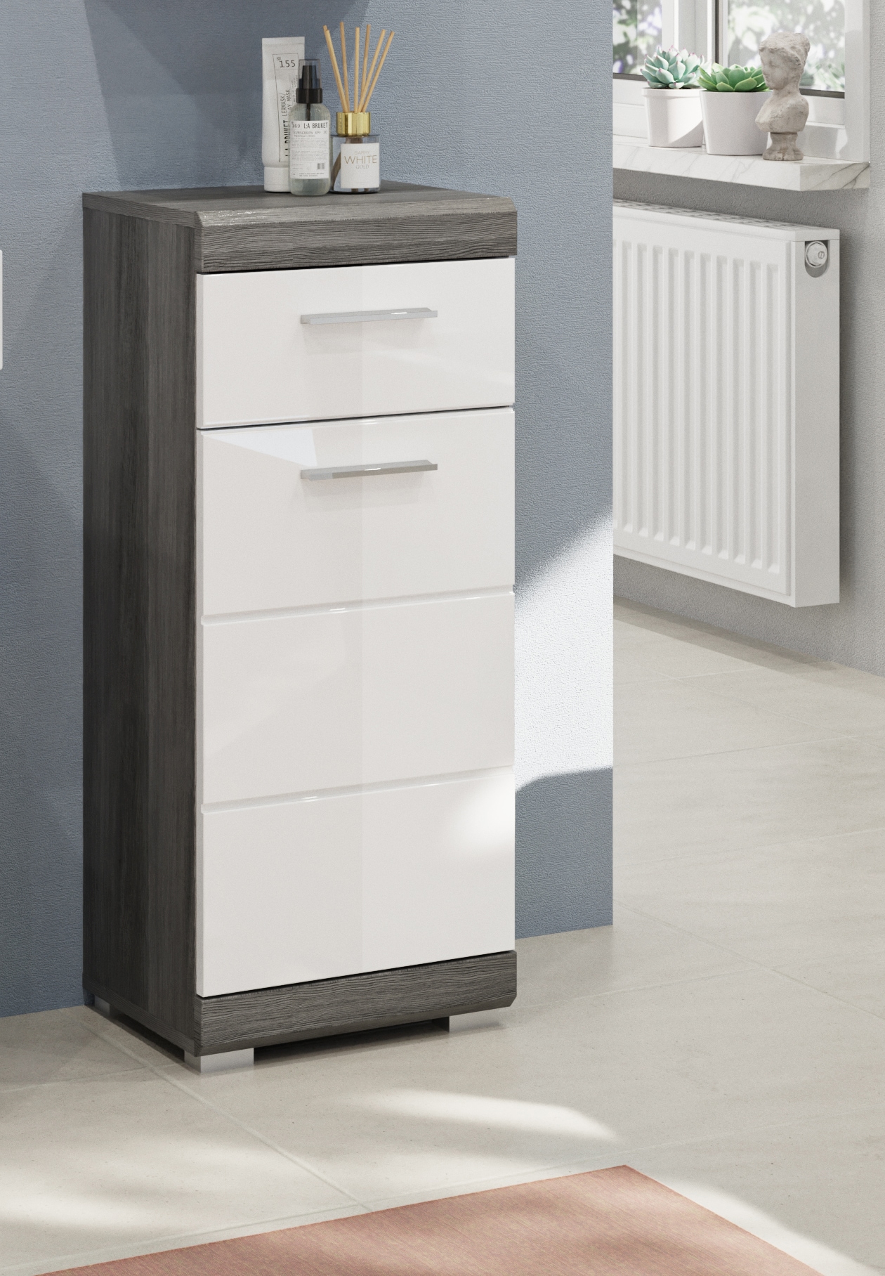 INOSIGN Unterschrank »Siena, Breite 37cm, 1 Tür, 1 Schubkasten, 2 Fächer, MDF-Front«, (1 St.), in verschiedenen Farben erhältlich, Badmöbel, Badschrank, Kommode, Bad