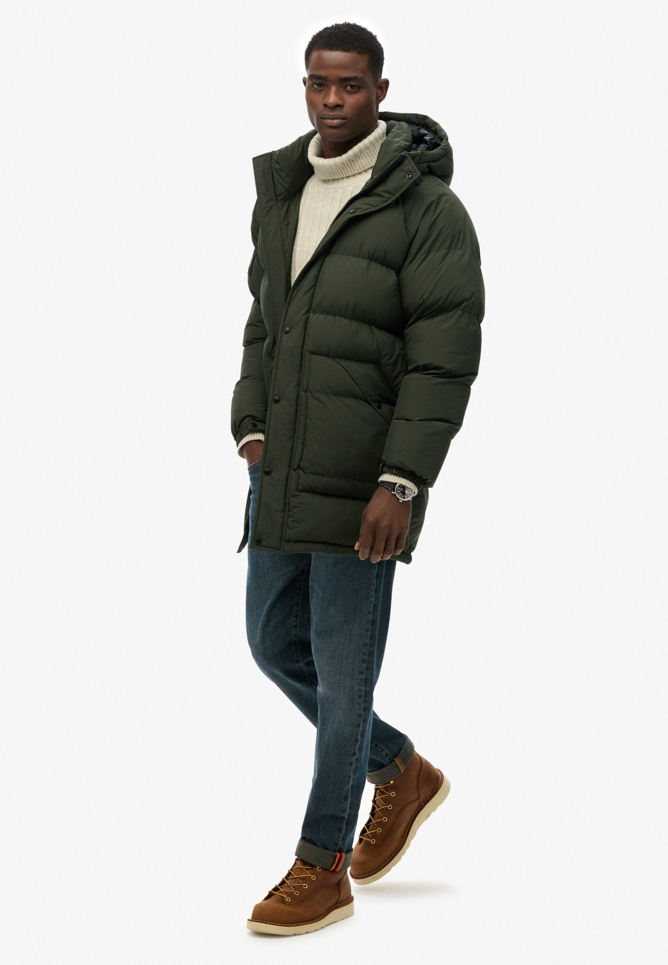 Superdry Steppjacke »XPD LONGLINE BAFFLE PARKA«, mit Kapuze