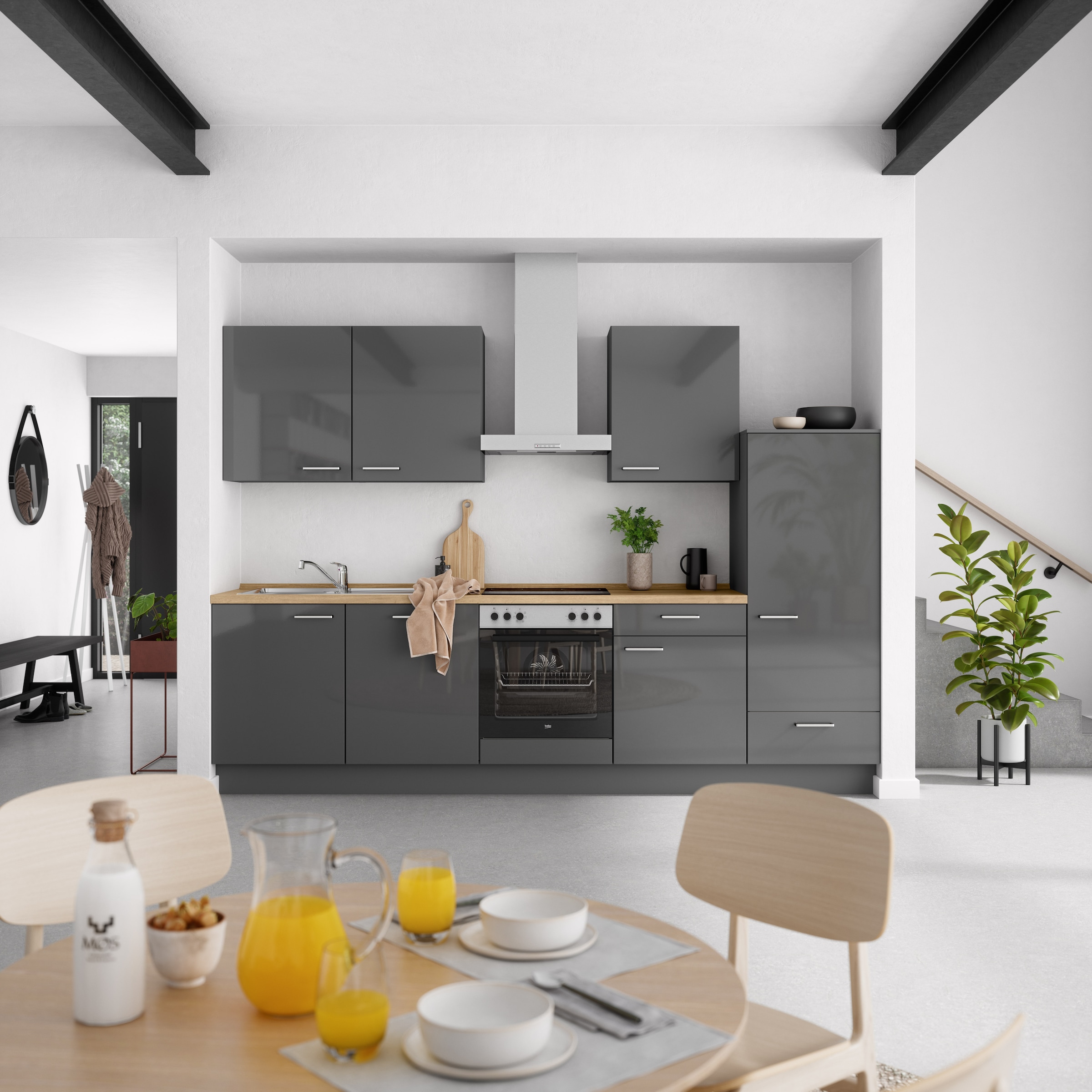 nobilia® Küchenzeile »"Flash I"«, vormontiert, Ausrichtung wählbar, Breite 300 cm, wahlw. mit E-Geräten