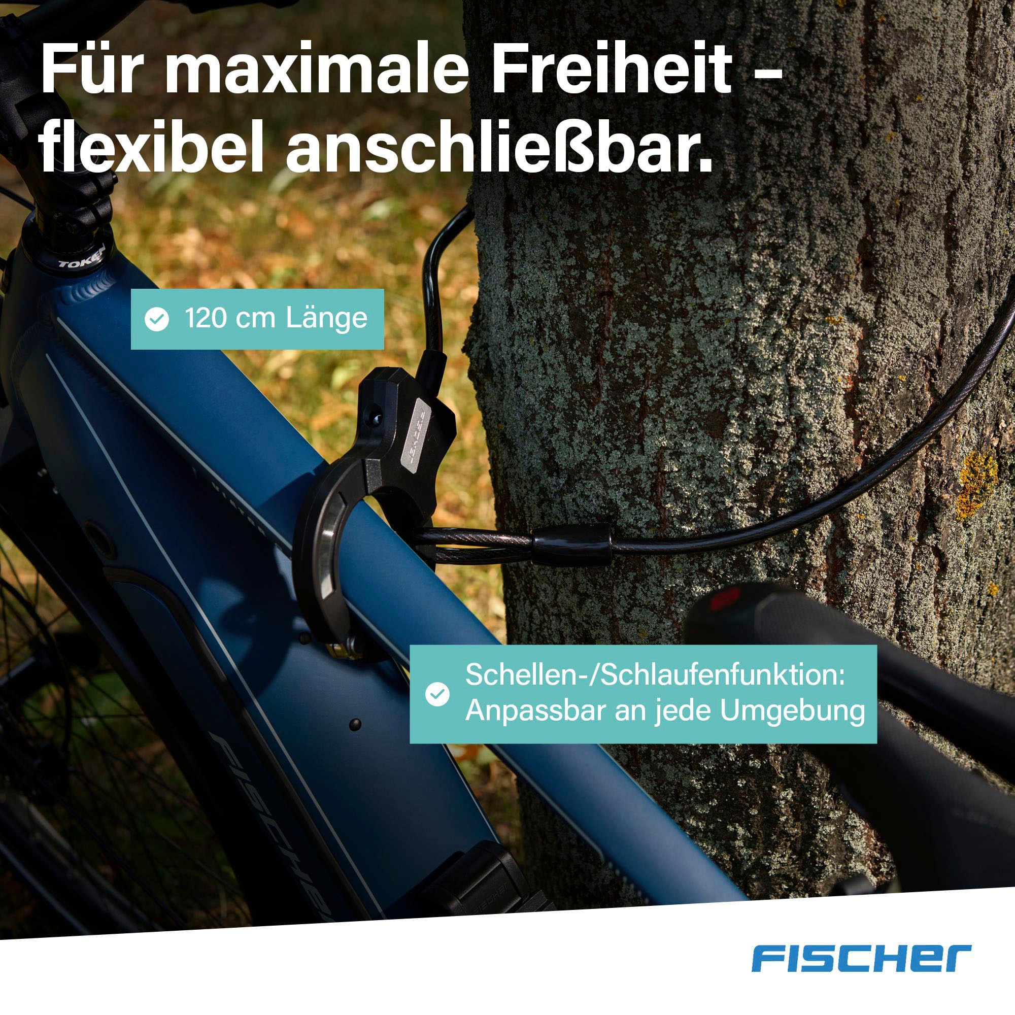 FISCHER Fahrrad Rahmenschloss »Handschellenschloss RK120/10«