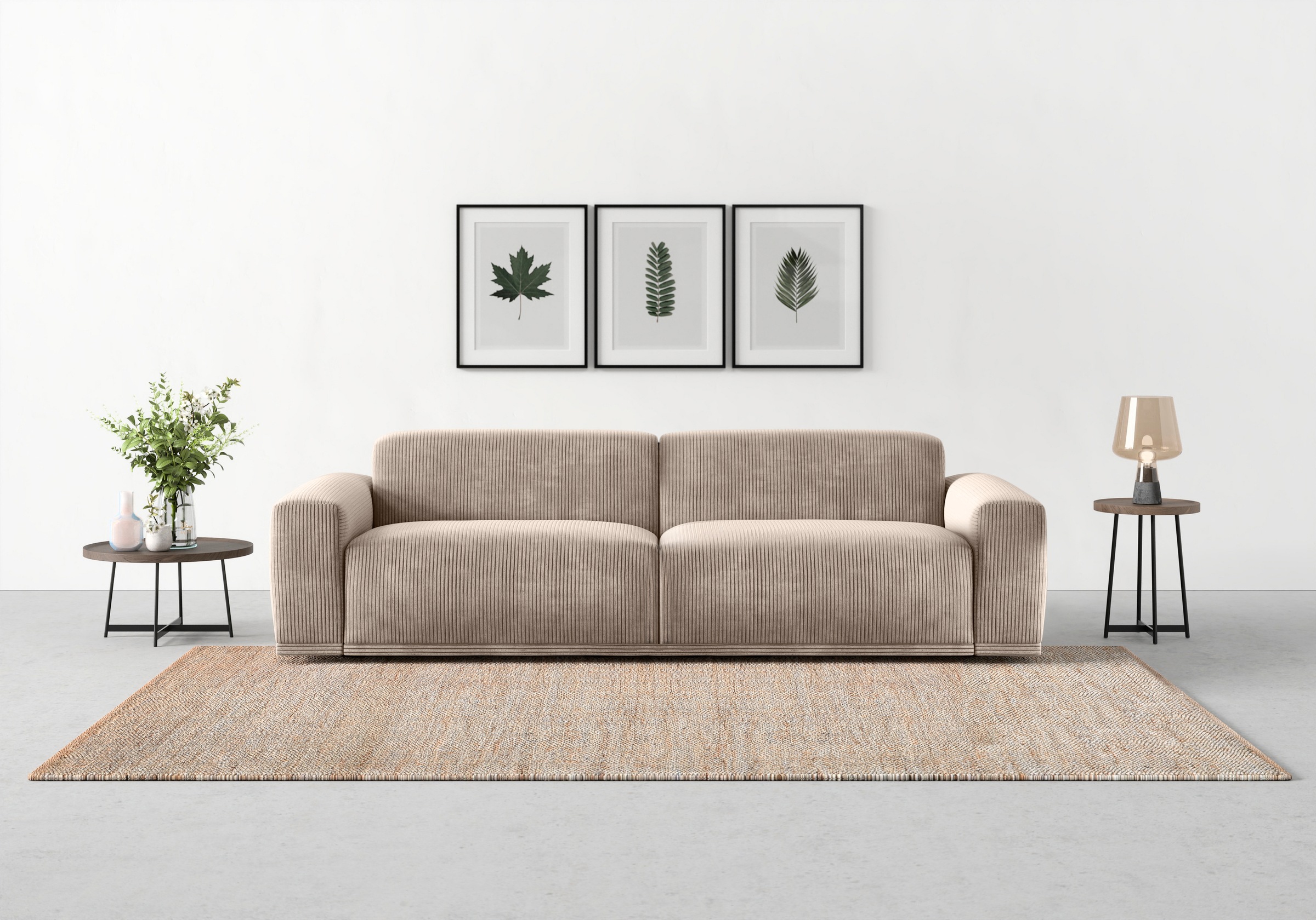 TRENDMANUFAKTUR Big-Sofa "Braga, mit hochwertigem Kaltschaum, Megasofa, in Cord erhältlich", modernes Big-Sofa, Couch mi