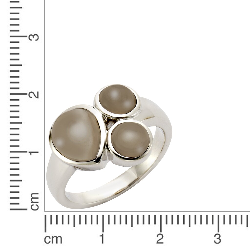 Jamelli Fingerring »925 Silber rhodiniert Rauchquarz«