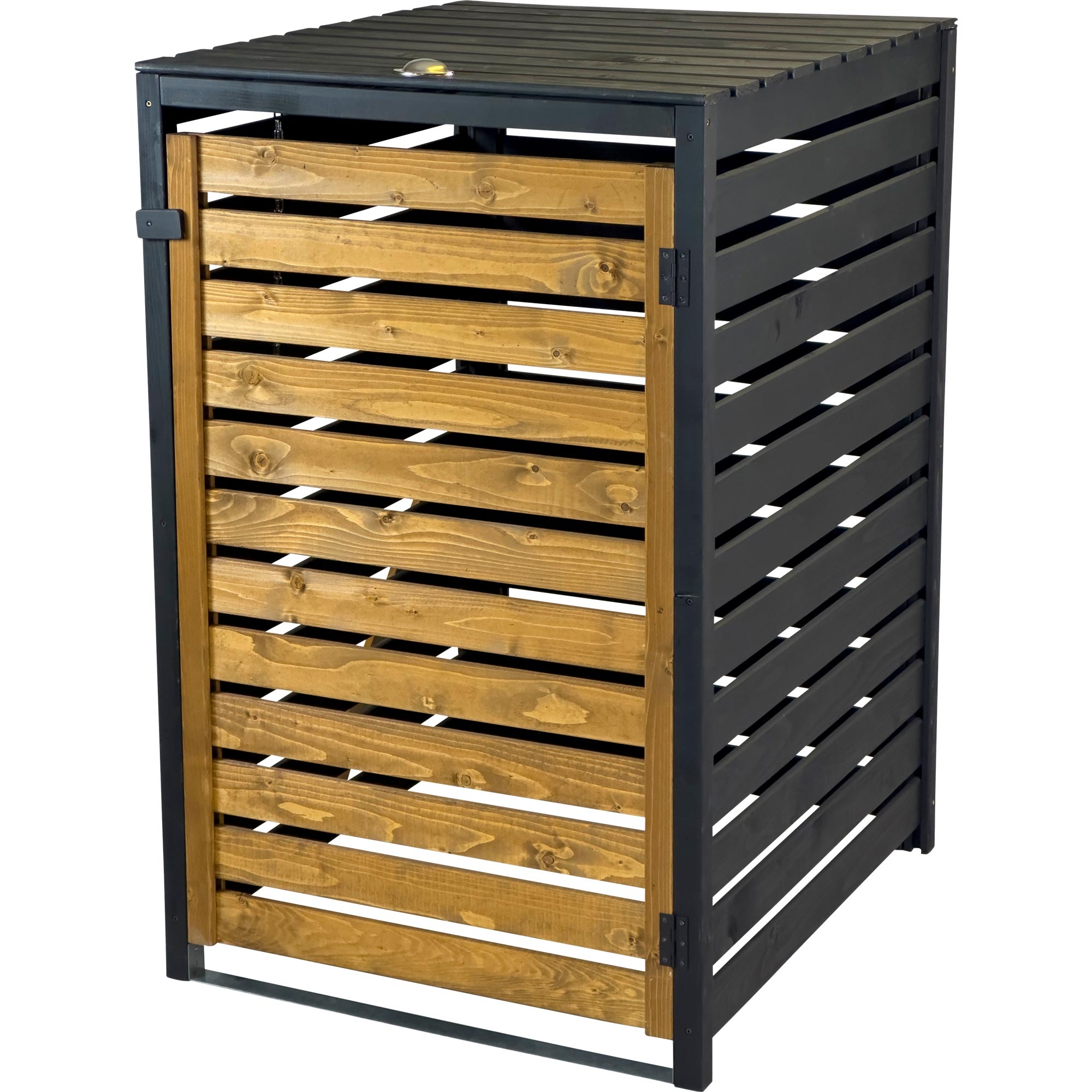 dobar Mülltonnenbox »Mülltonnenverkleidung 240 L, schwarz-braun« aus robustem lasiertem Fichtenholz