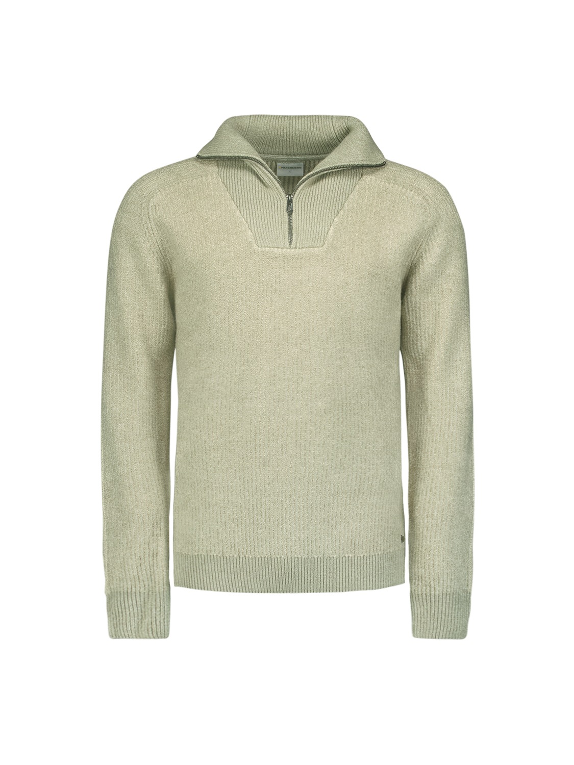 NO EXCESS Rollkragenpullover »No Excess Pullover mit halbem Reißverschluss und Wolle«