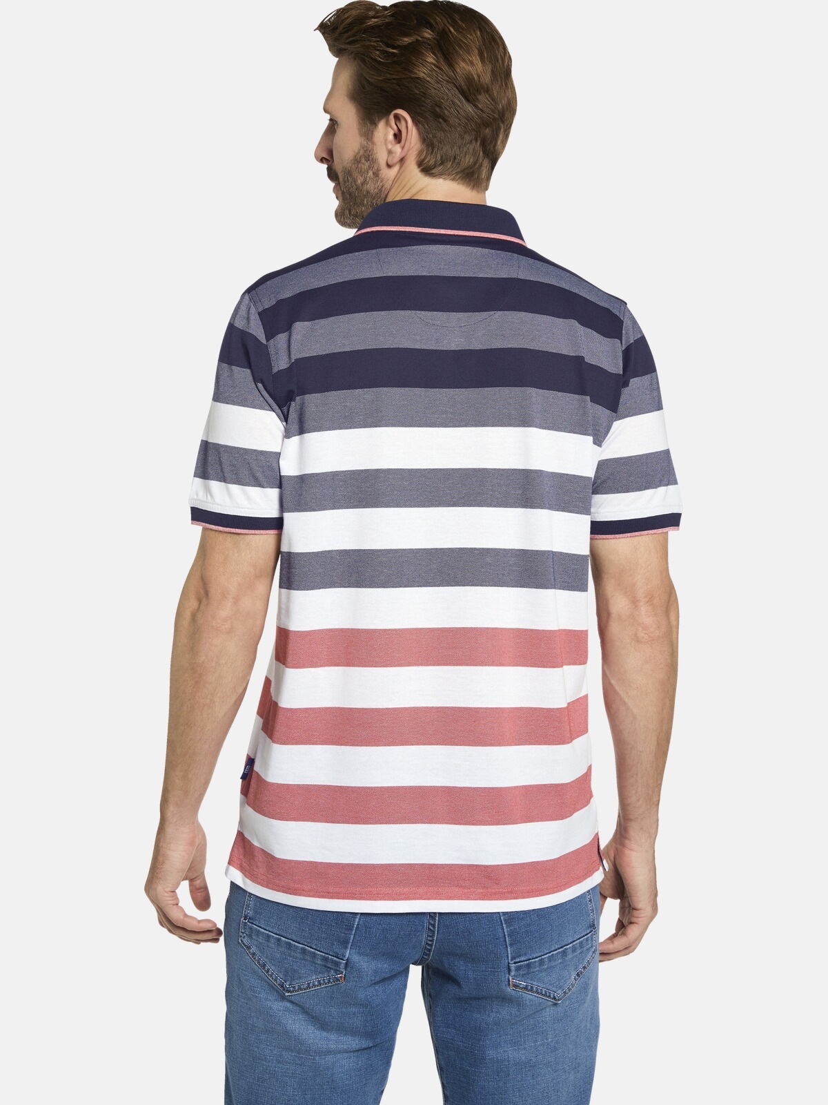 Poloshirt BABISTA "Poloshirt VISTELLO", Herren, Gr. XL, blau (dunkelblau gestreift), Obermaterial: 62% Baumwolle CO. 38% Polyester COOLMAX PES(Coolmax)., Shirts 3