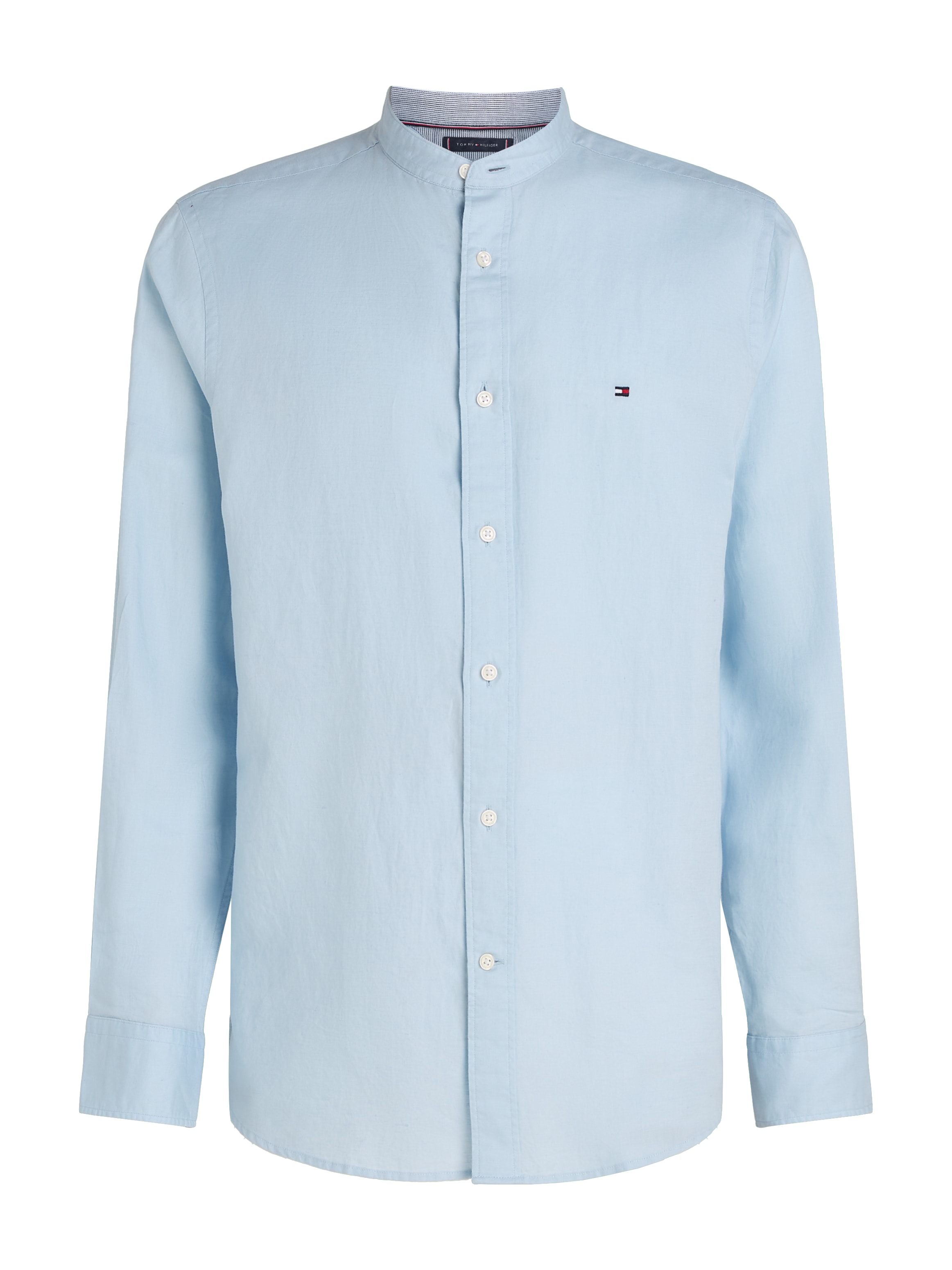Tommy Hilfiger Langarmhemd »LINEN BLEND MAO COLLAR SHIRT«