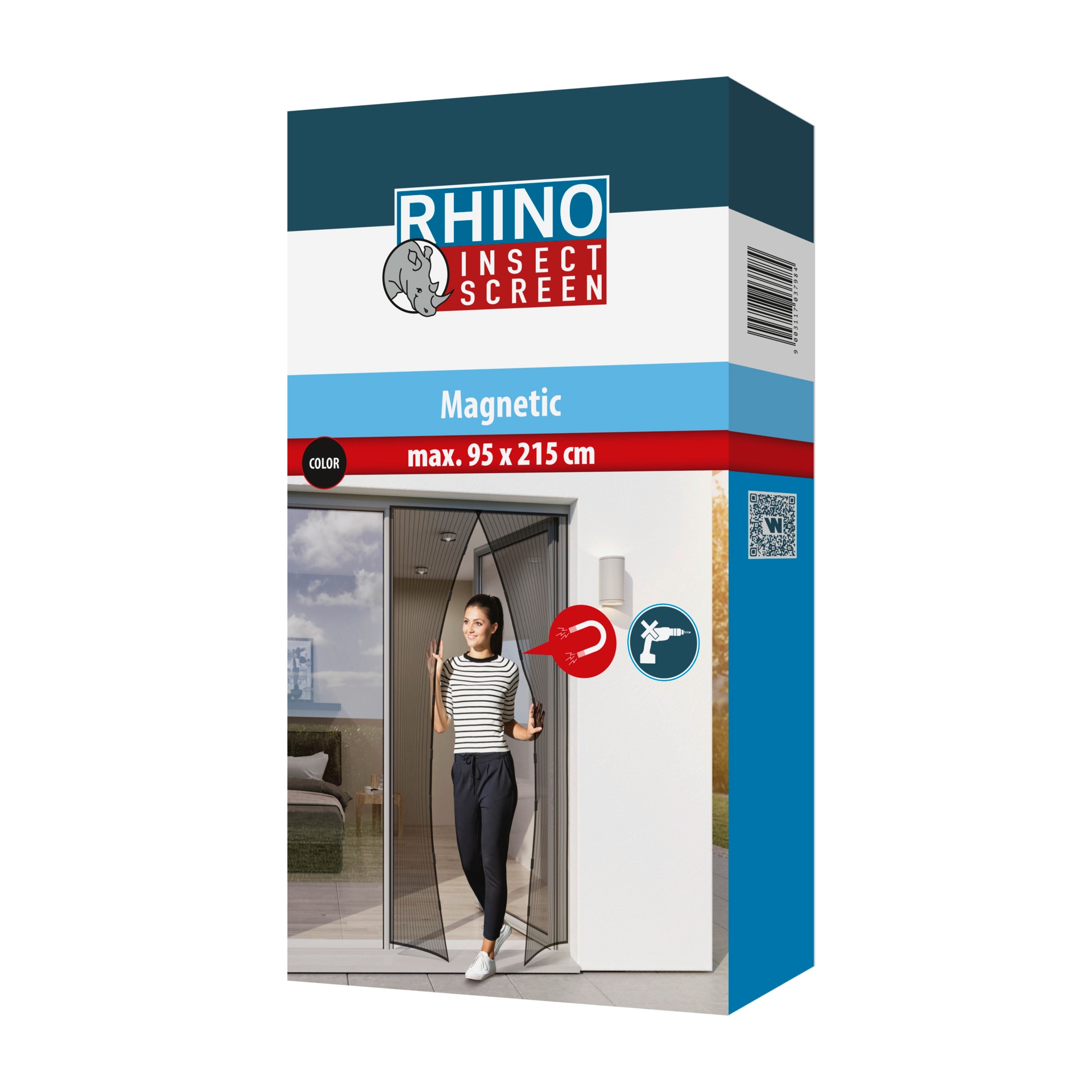 Windhager Insektenschutz-Vorhang »RHINO IS, Türvorhang mit Magnetverschluss für Balkon- und Terrassetür« Fliegengitter-Vorhang Magnet, Gewebe 95 x 215 cm, anthrazit
