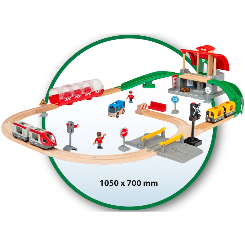 BRIO® Spielzeug-Eisenbahn »BRIO® WORLD, Großes City Bahnhof Set«, mit Soundeffekten; FSC® - schützt Wald - weltweit