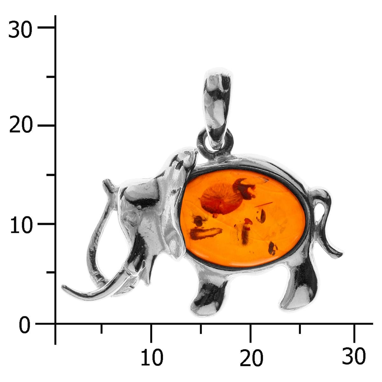 OSTSEE-SCHMUCK Kettenanhänger »- Elefant - Silber 925/000 - Bernstein«