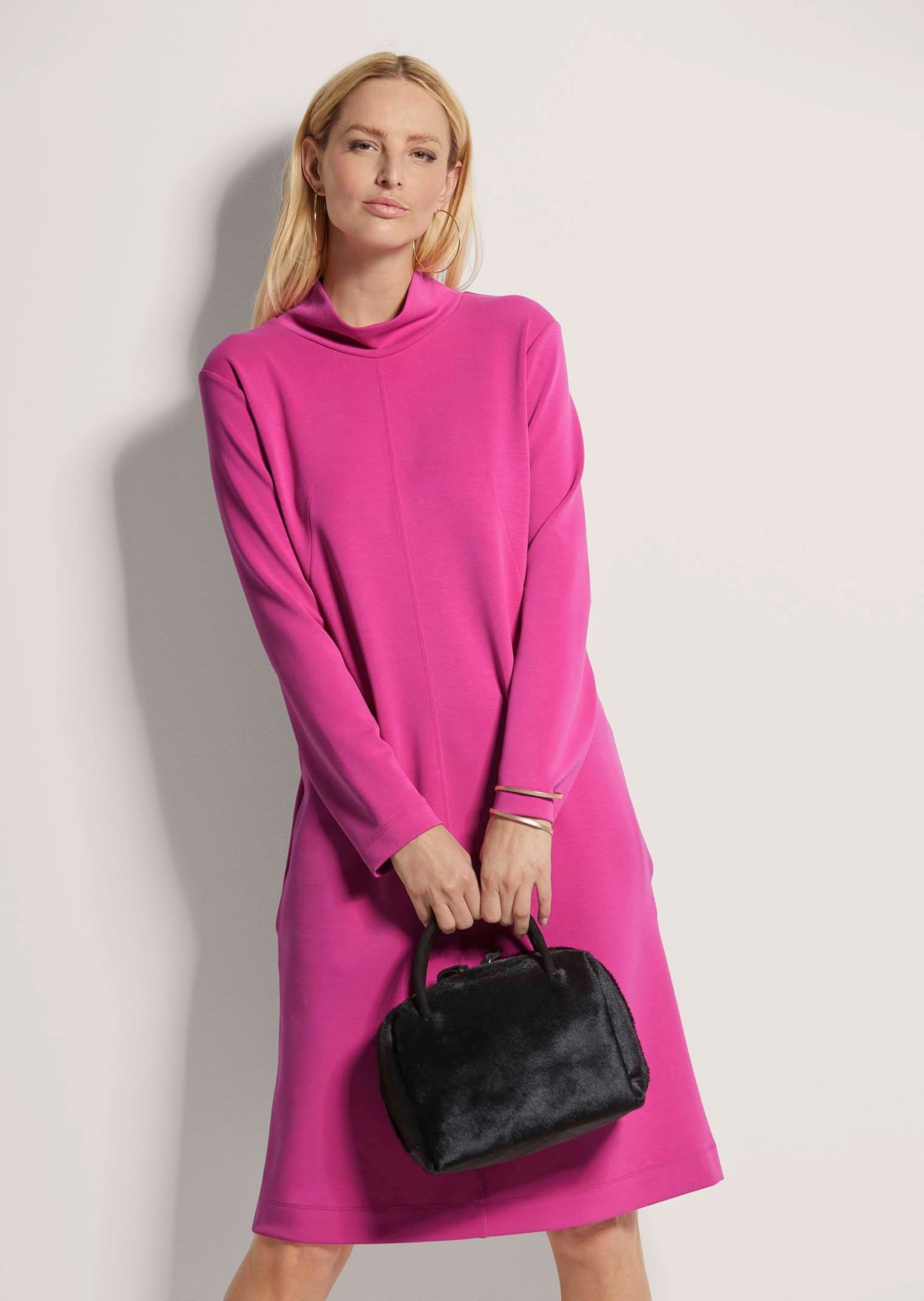 MADELEINE Sommerkleid »Jerseykleid Jersey-Kleid mit Stehkragen, Midilänge«