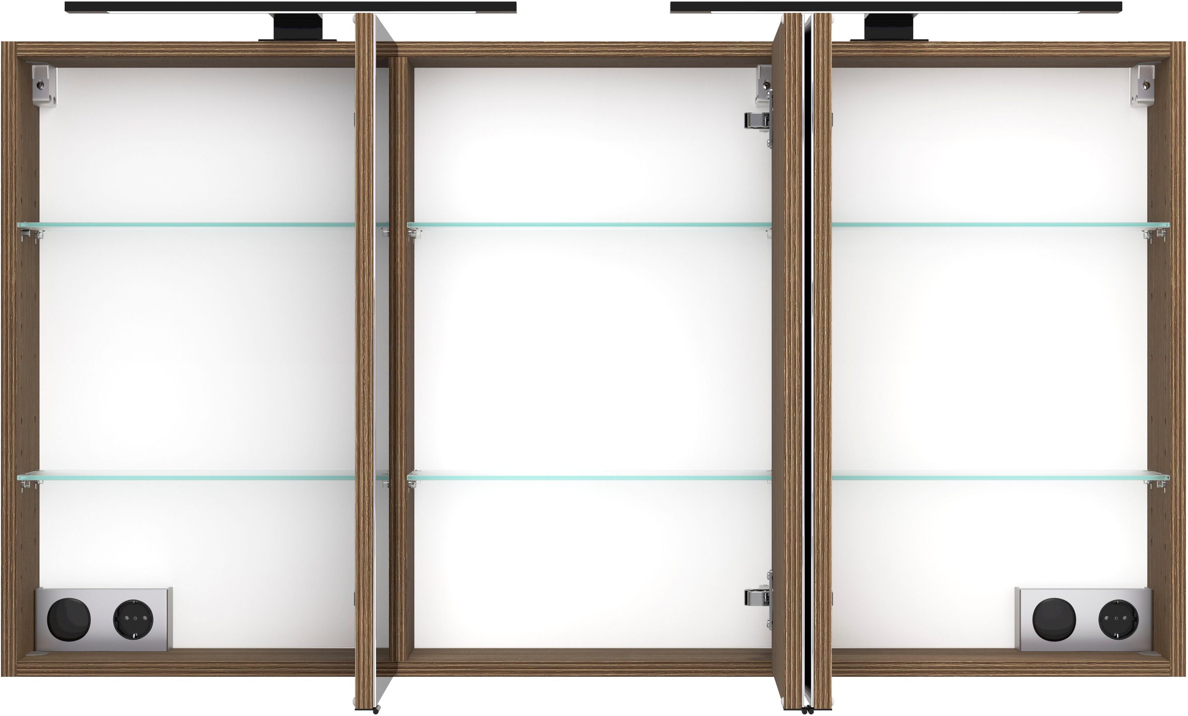 welltime Spiegelschrank, Welltime, Breite 120 cm, gedämpfte Scharniere, inkl. Steckdose