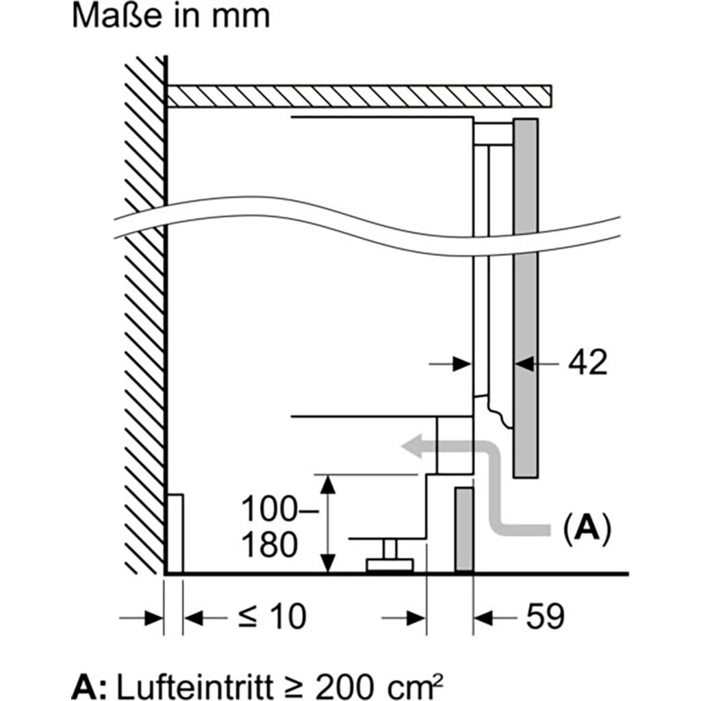 Constructa Einbaukühlschrank »CK202VFD0«, CK202VFD0, 82 cm hoch, 59,8 cm breit
