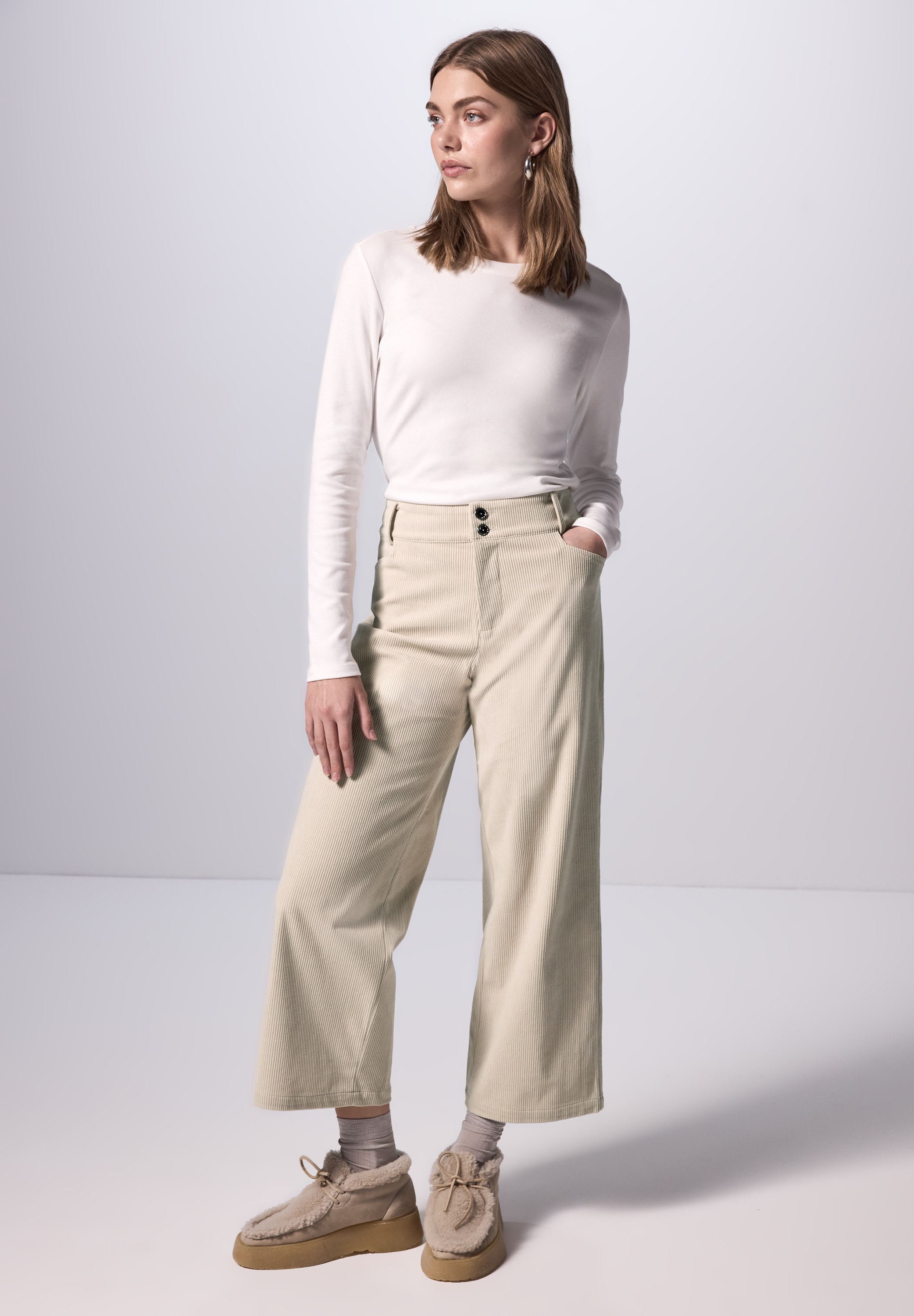 STREET ONE STUDIO Boyfriend-Hose, High Waist