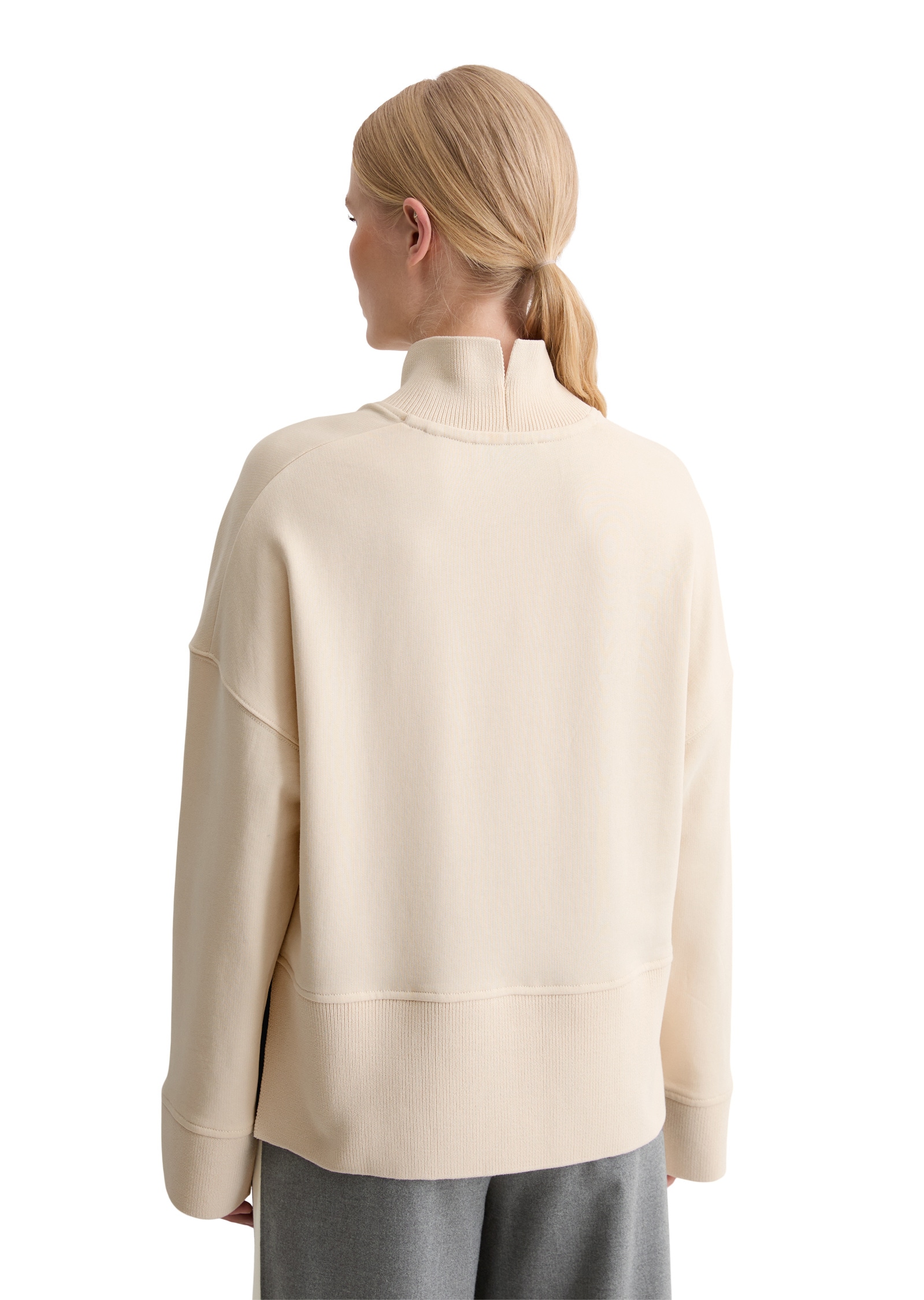 Marc O'Polo Sweatshirt »mit breitem Rippstrick-Bund«
