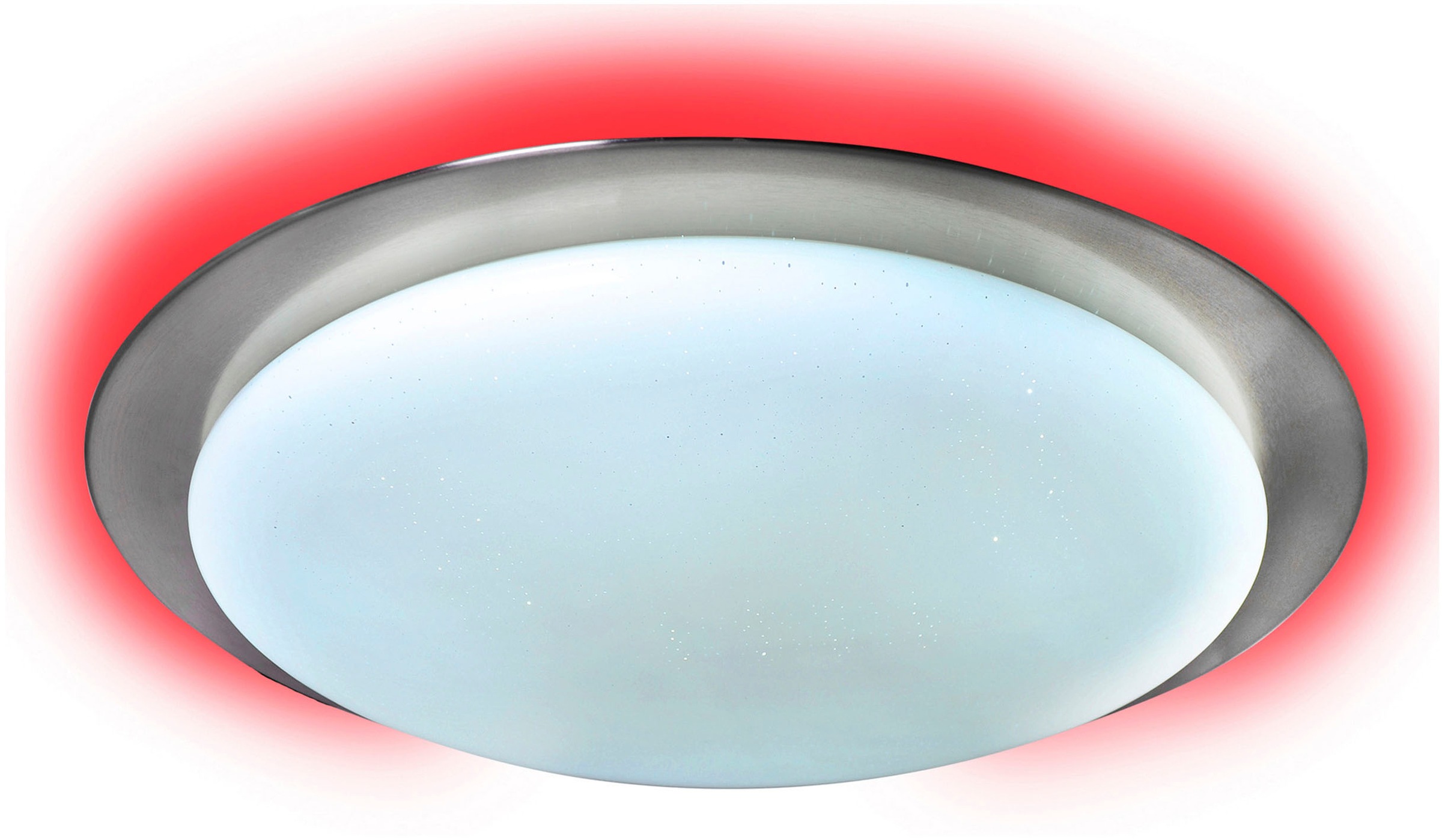 näve LED Deckenleuchte »Turin« LED-Modul 1 Stk. warmweiß - kaltweiß Schirm Kristalleffekt, Nachtlicht, CCT, RGB Rahmenbeleucht., dimmbar