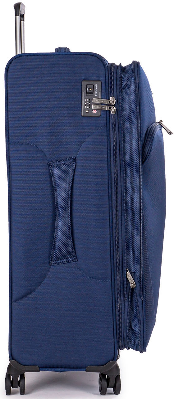 Stratic Weichgepäck-Trolley »Mix L, blue«, 4 Rollen, Reisekoffer großer Koffer Aufgabegepäck TSA-Zahlenschloss