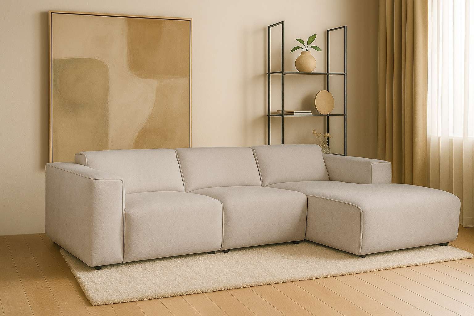 andas Ecksofa "Noord", L-Form, mit Kedernaht, Breite 281 cm, Cord, Struktur günstig online kaufen