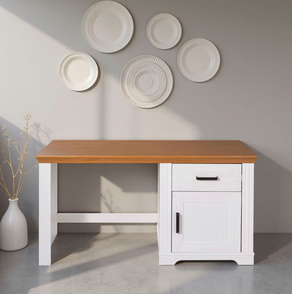 Inter Link Computertisch "Schreibtisch Maluno" 1 Stk. tlg. Kiefer Massiv, S günstig online kaufen