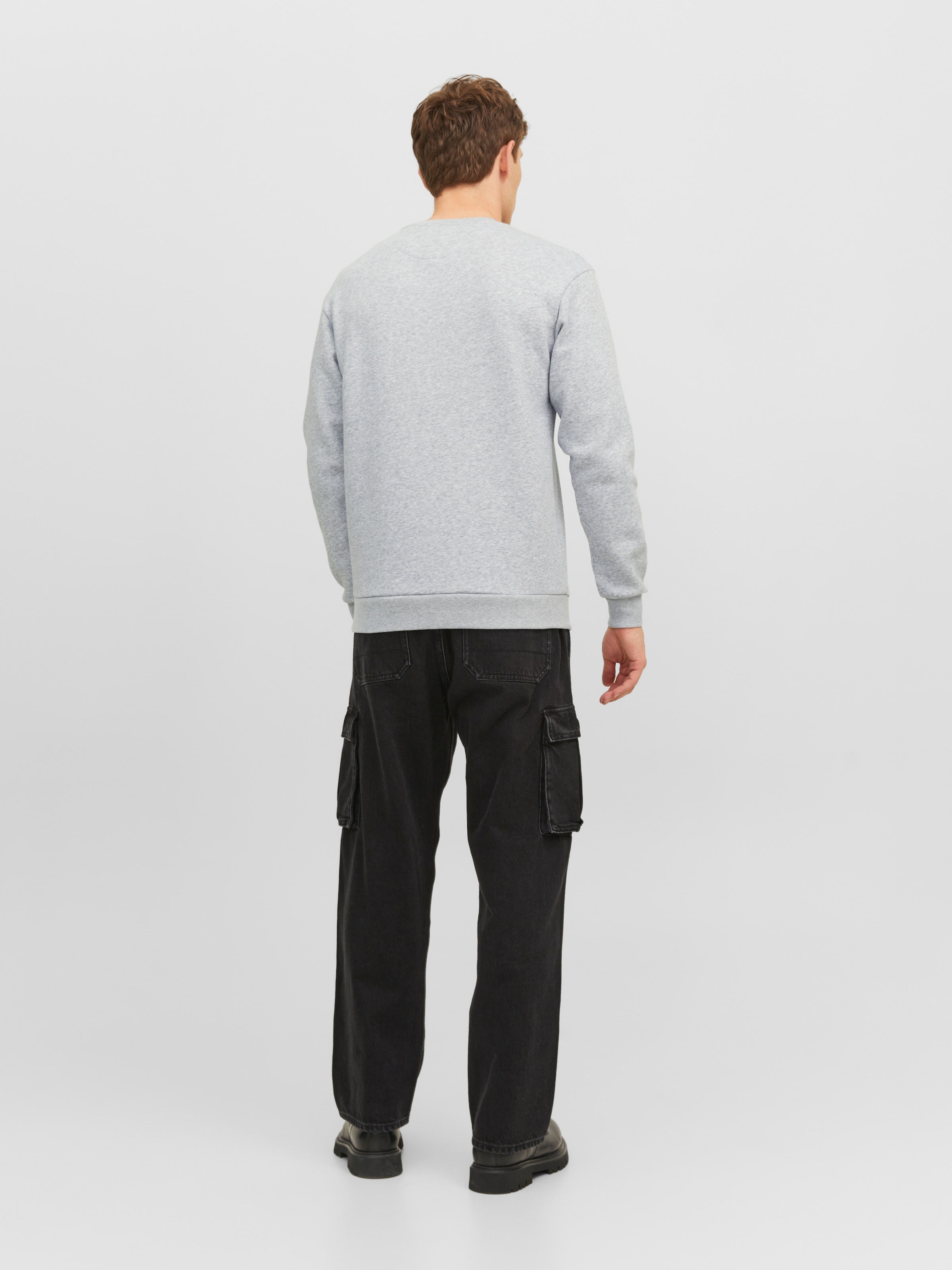 Jack & Jones Sweatshirt »JJEBRADLEY  mit Rippbündchen für Alltag und Freizeit«, Materialmix, relaxed fit
