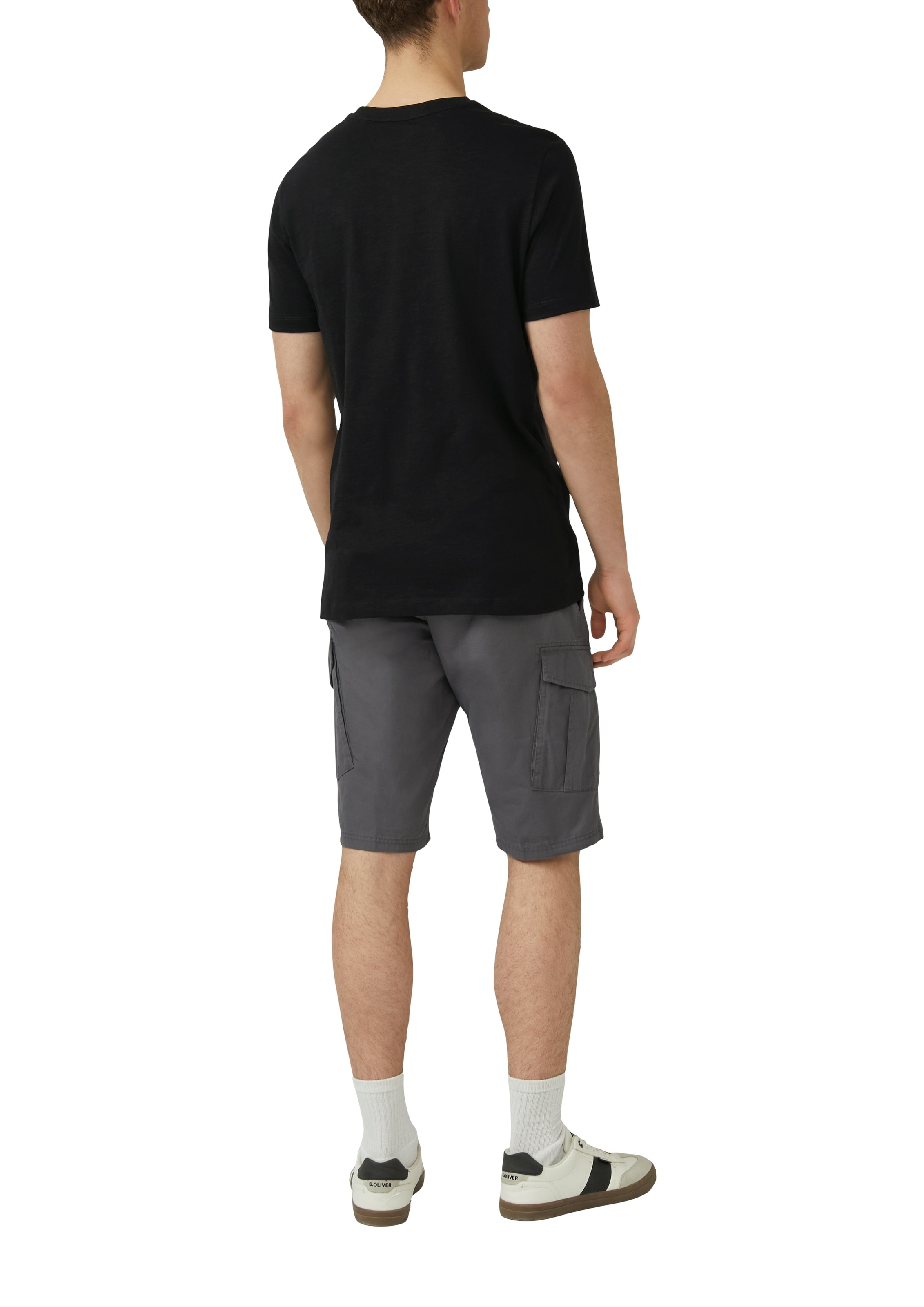 T-Shirt S.OLIVER, Damen, Gr. 3XL, schwarz, Single Jersey, Obermaterial: 100% Baumwolle, unifarben, regular fit normal, Rundhals, gerader Abschluss, Shirts T-Shirt, mit Henley Kragen 3