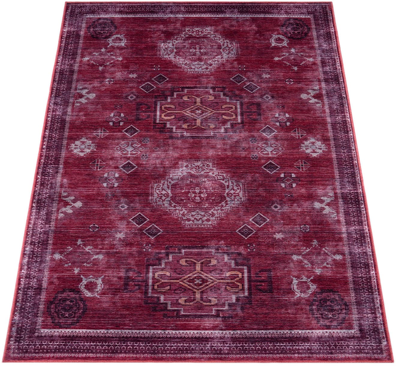 Paco Home Teppich »Bordeaux 245«, rechteckig, 4 mm Höhe, Kurzflor, Orient-Optik, Vintage Design, waschbar