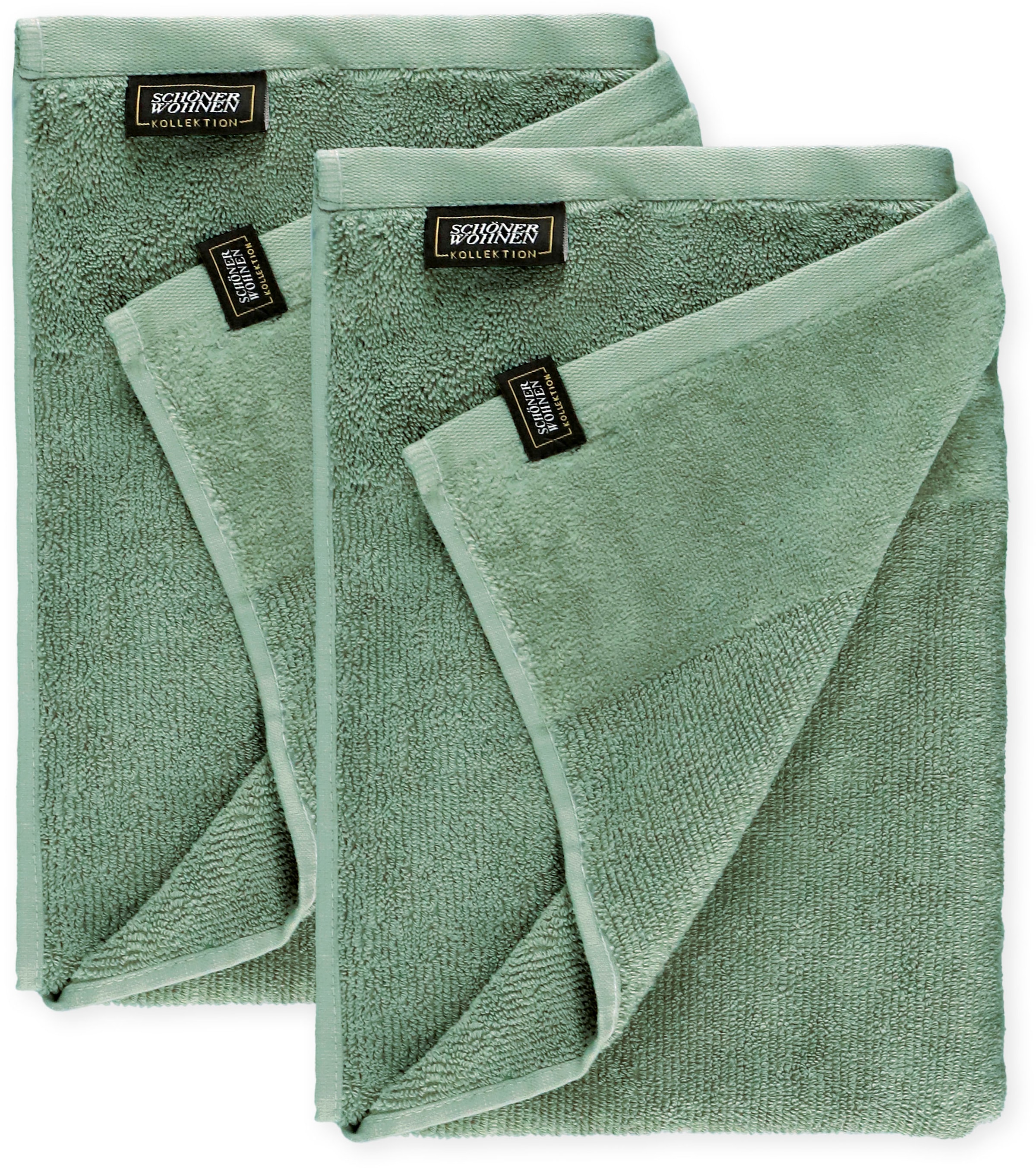 SCHÖNER WOHNEN-Kollektion Duschtücher "Sense" mit Velourborte, hautschmeich günstig online kaufen