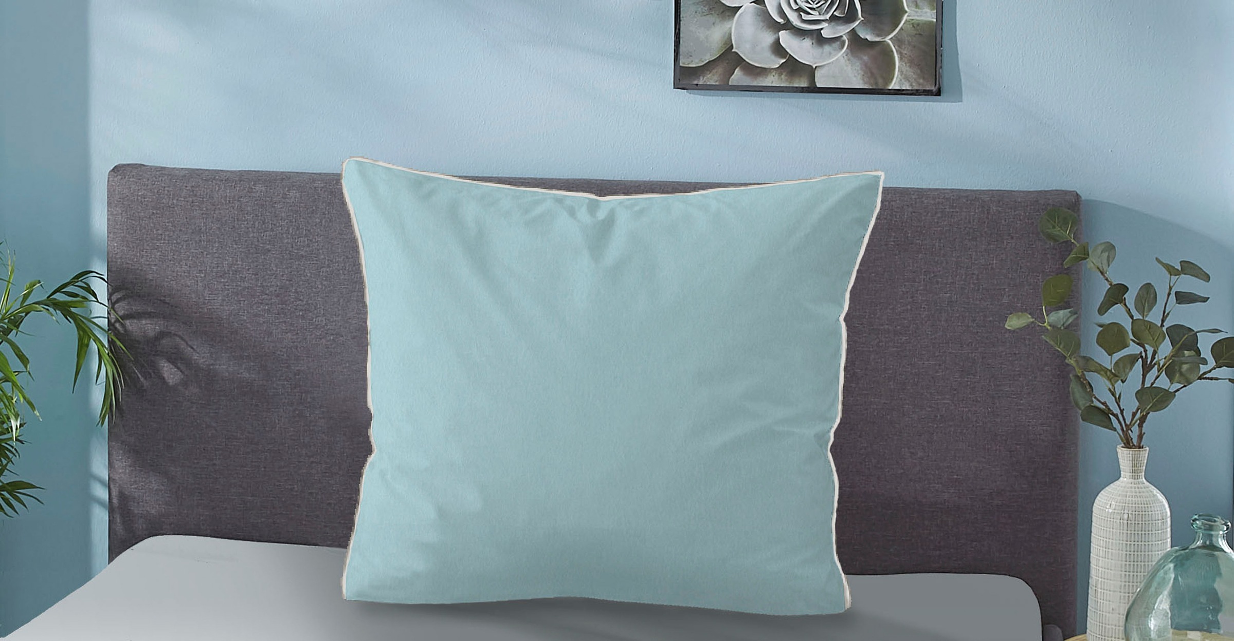 Biberna Kissenbezug "Hermal Flanell mit Reißverschluss, Melange-Optik, Wend günstig online kaufen