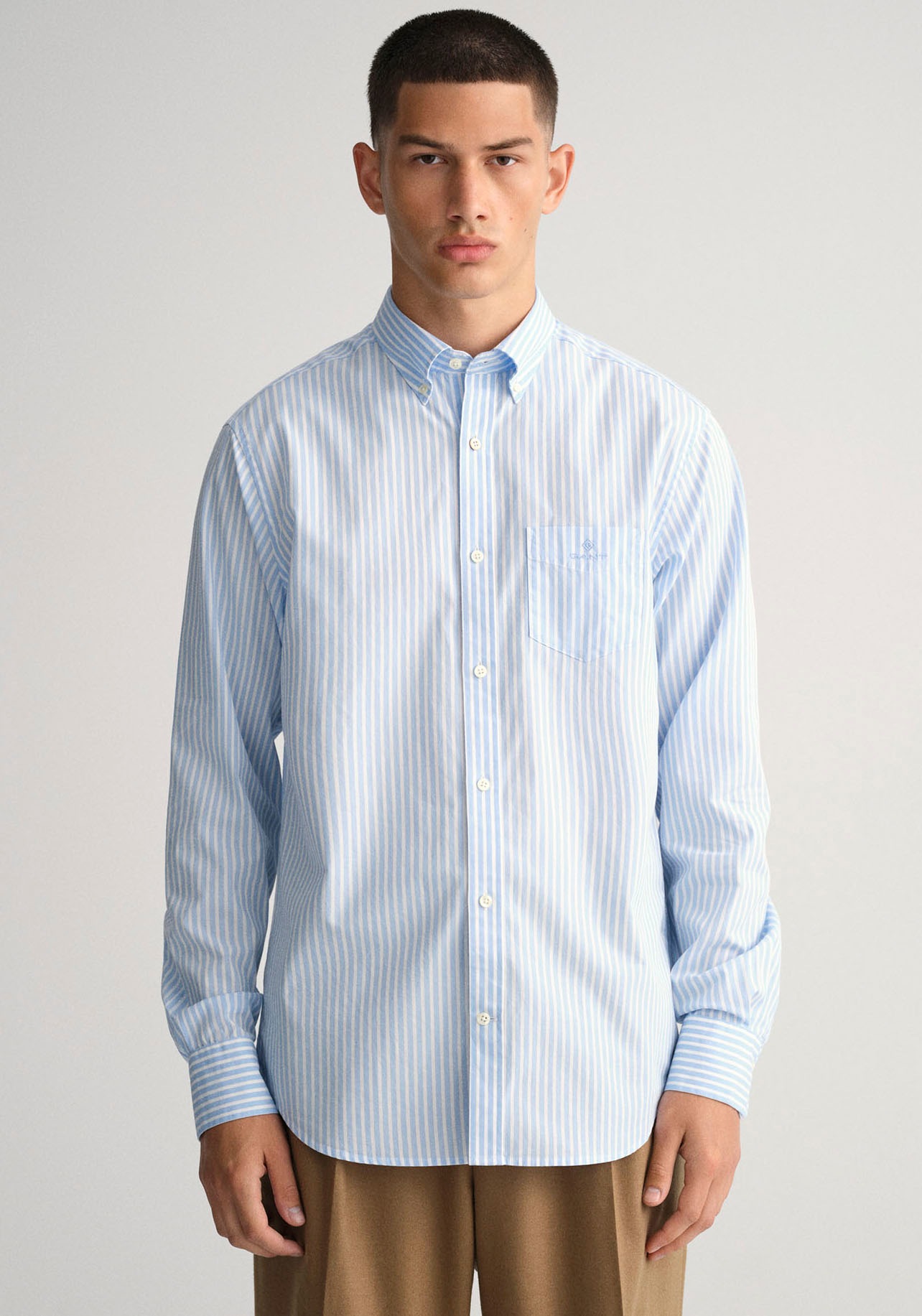 Gant Langarmhemd »THE BROADCLOTH STRIPE REG«, mit Logostickerei auf der  Brust ▷ bestellen | BAUR | Hemden