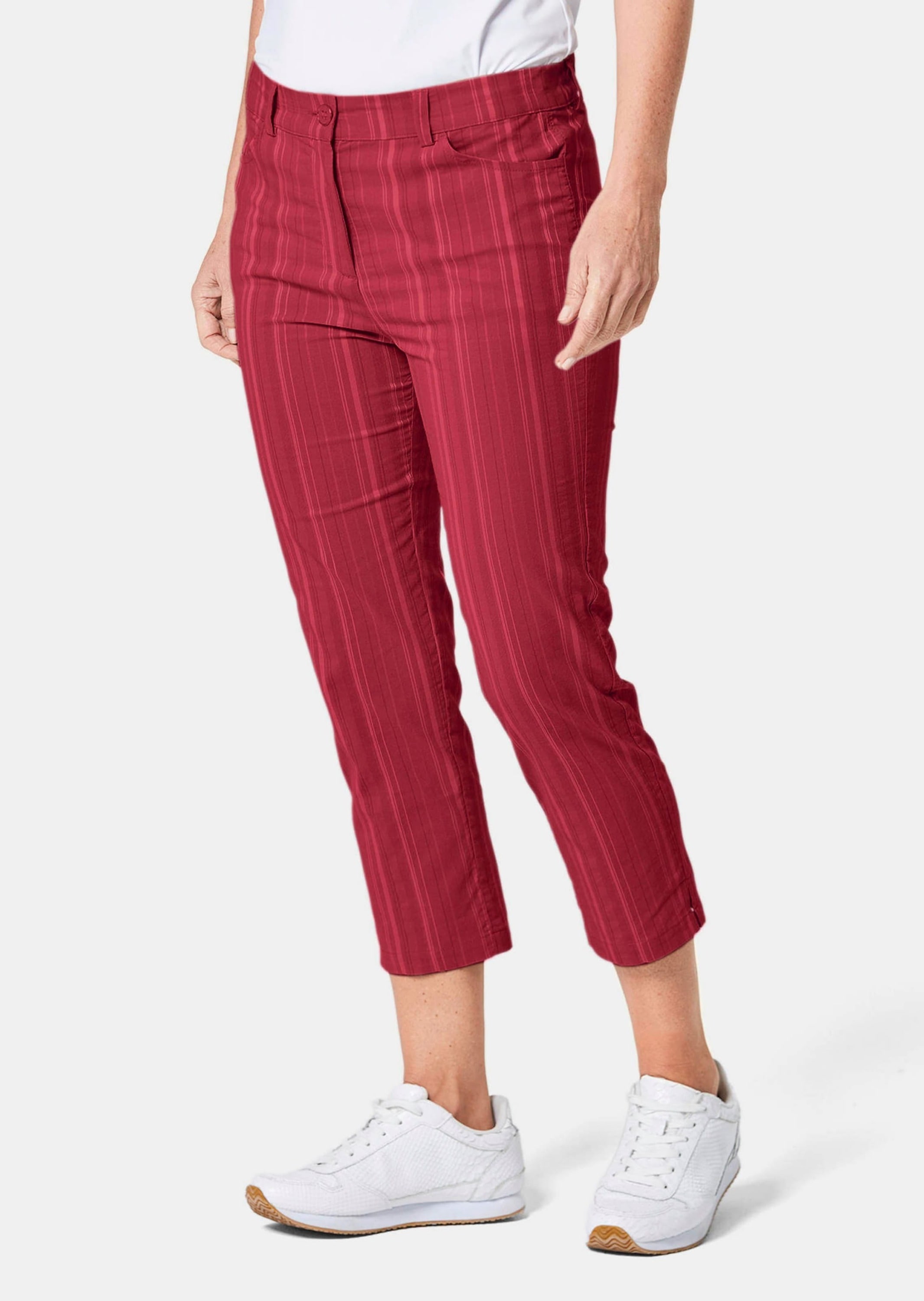 GOLDNER Caprihose »Verkürzte Struktur-Hose Verkürzte Strukturhose in elastischer Ware«