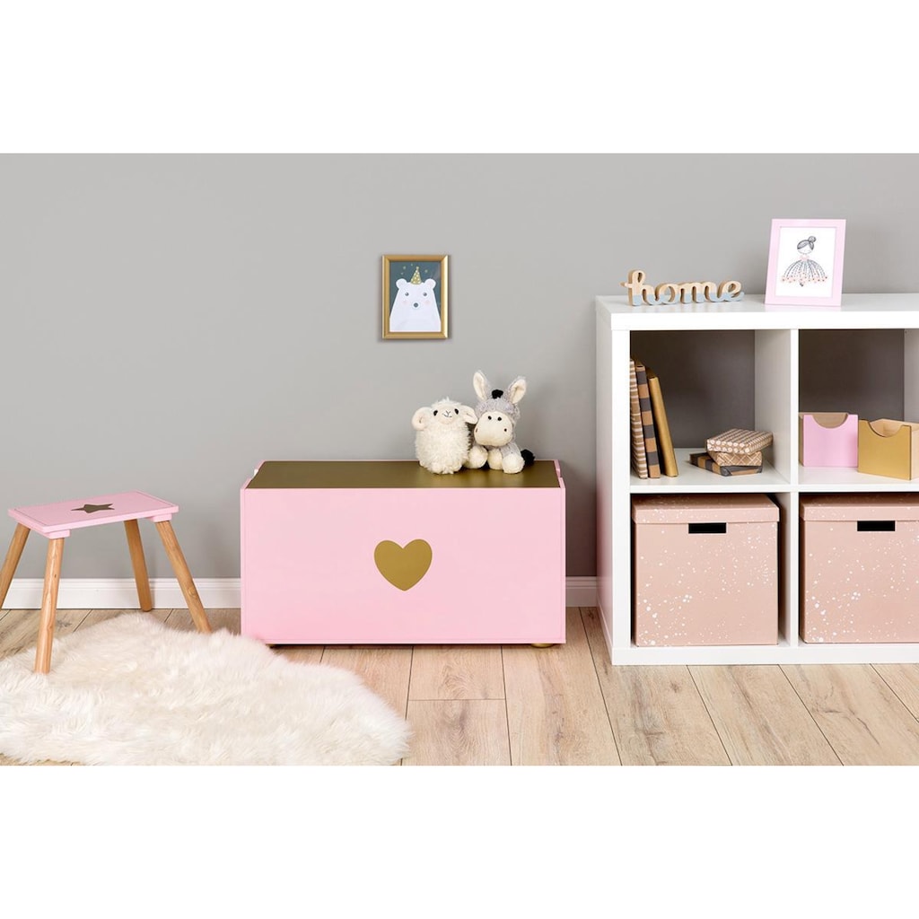 MUSTERKIND® Truhe »Tilia, rosé/gold«, mit Kreidetafel