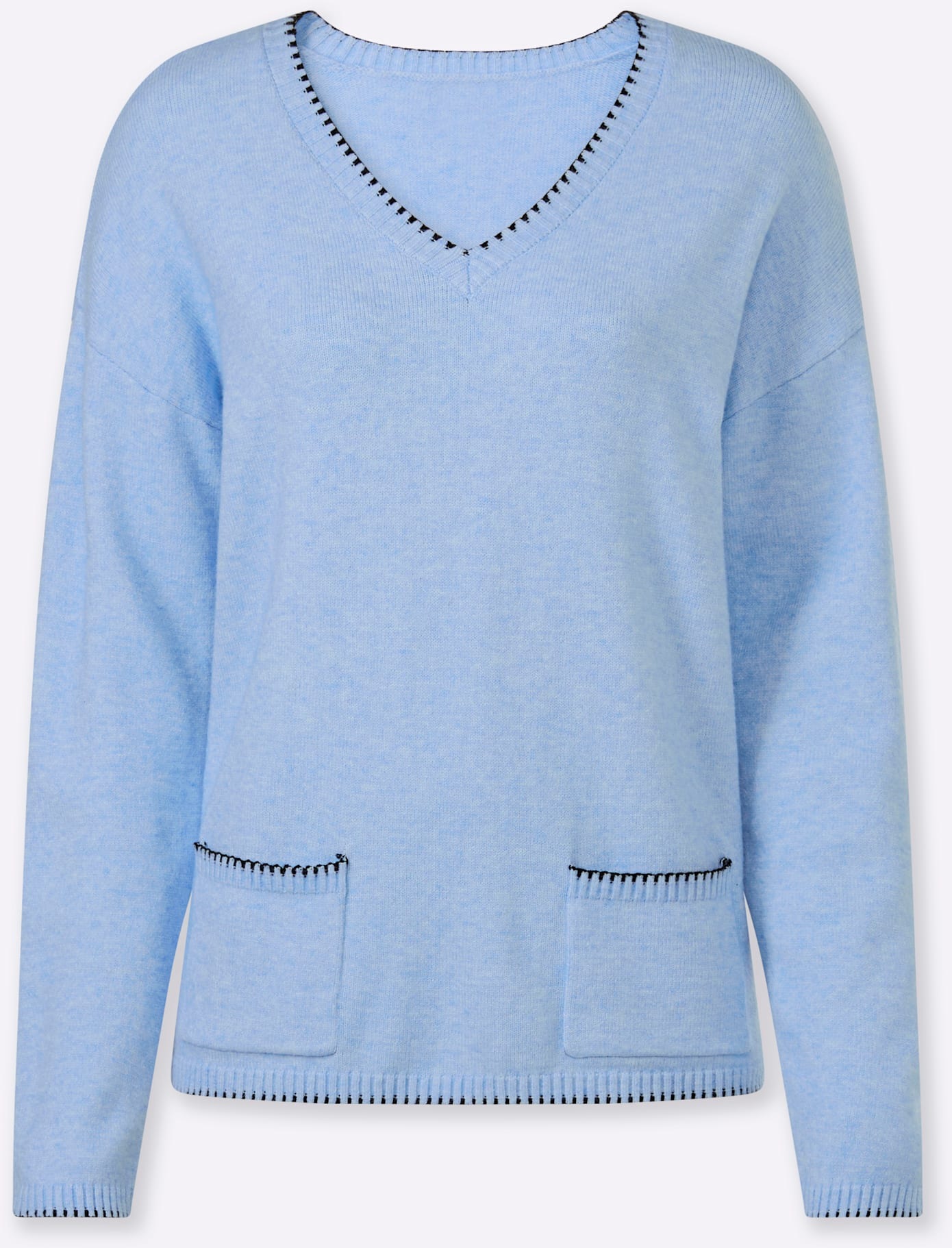 HEINE Damen Strickpullover Eisblau Gr. 40 3