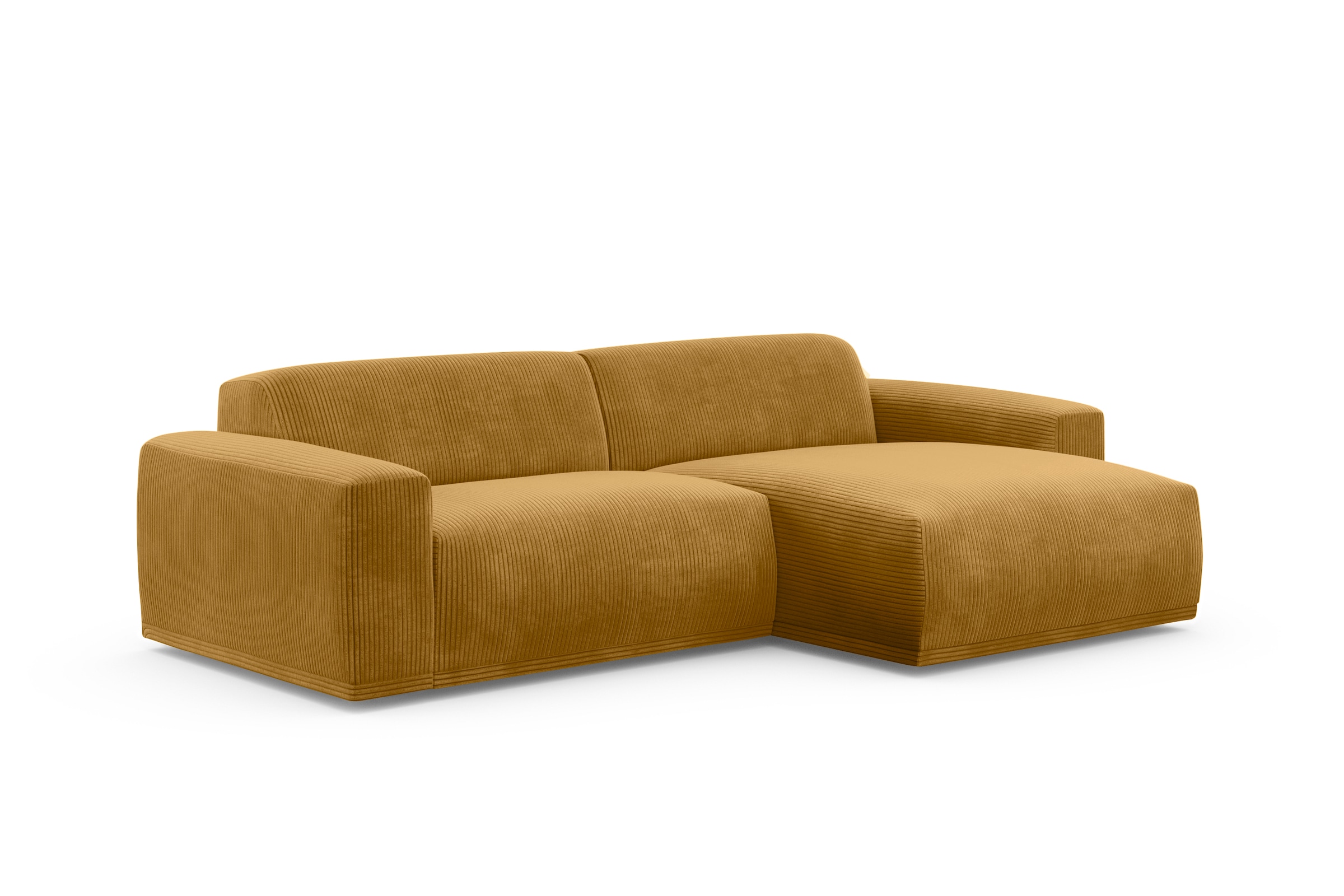 TRENDMANUFAKTUR Ecksofa »Braga, mit hochwertigem Kaltschaum, L-Form, in Cord erhältlich«, (2 St.), modernes Sofa, Couch mit hohem Sitzkomfort, 255/72/160 cm (B/H/T)