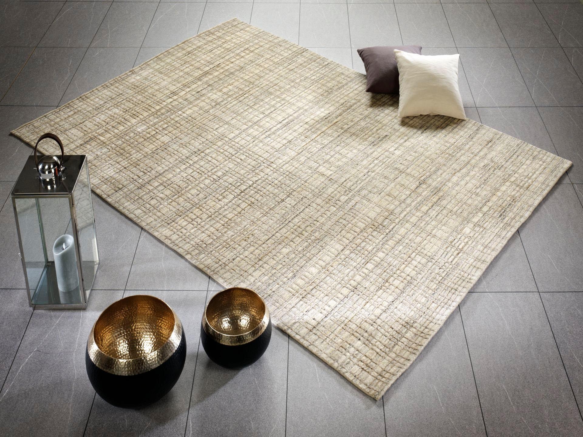 Teppich OCI DIE TEPPICHMARKE "Delima Tarek" Gr. 31, beige, B:140cm H:5mm L:200cm, Viskose, Wolle, Teppiche, Teppich, handgeknüpft, dezenter Glanz, Viskose, Wohnzimmer 3