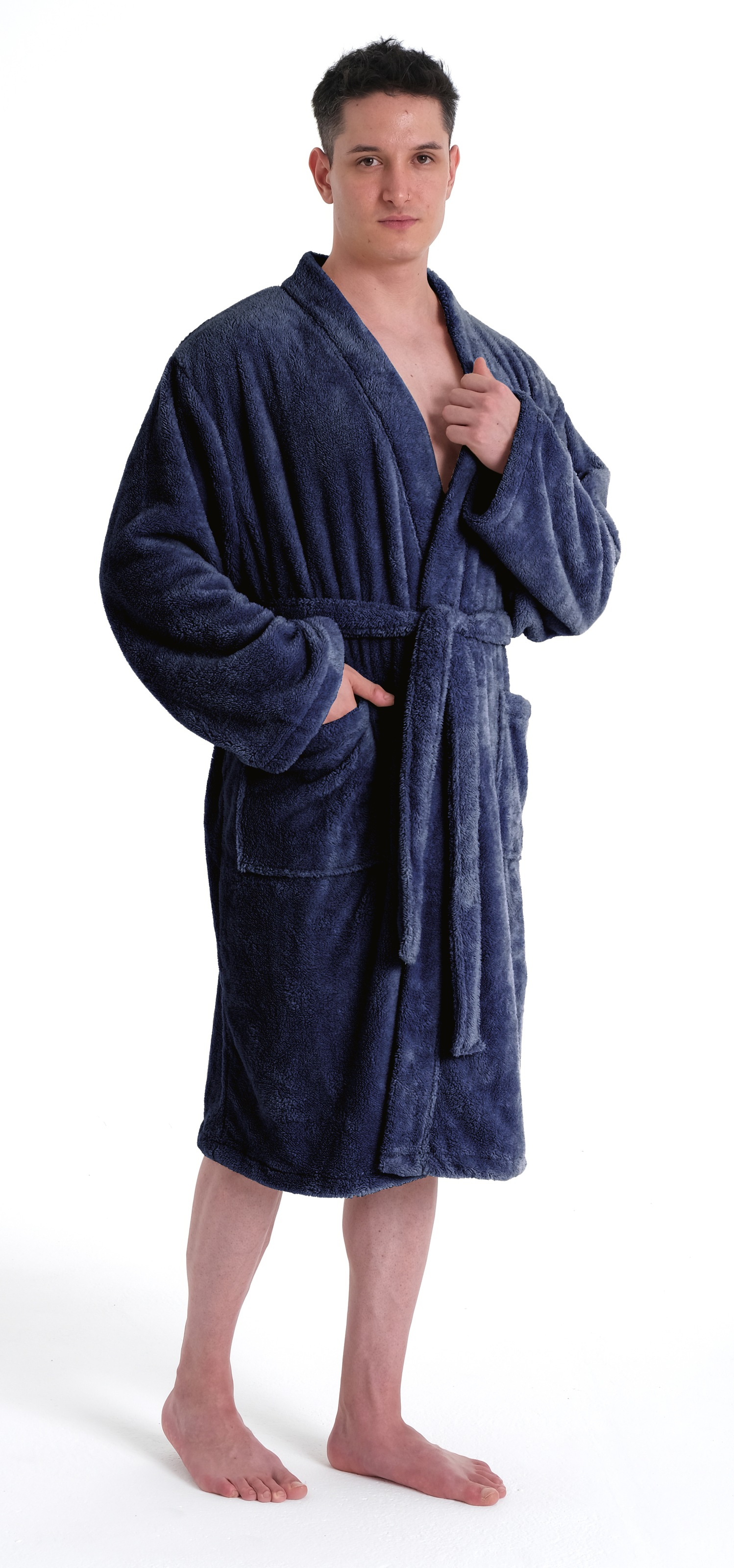 my home Unisex-Bademantel »Lillou Kimono, ideal für Sauna & Spa, Hotelbademantel, Morgenmantel«, (1 St.), kuschelig weicher Fleece, für Damen und Herren, XS-3XL