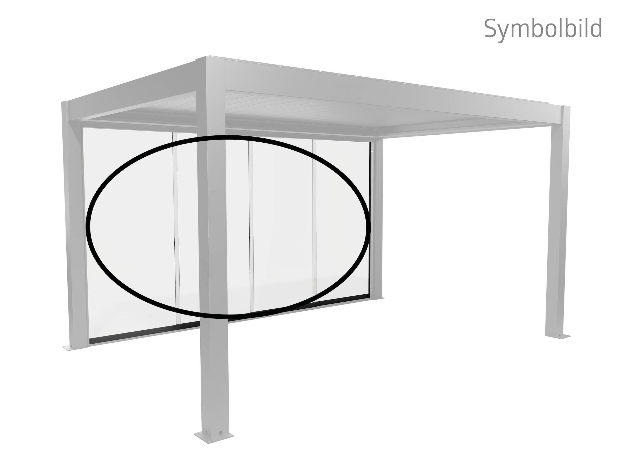Biohort Glasschiebetür »Klarglas Gr. 3 m für Pergola, verschiedene Farben« 272x 234,9 cm, Glaselemente aus 10 mm ESG