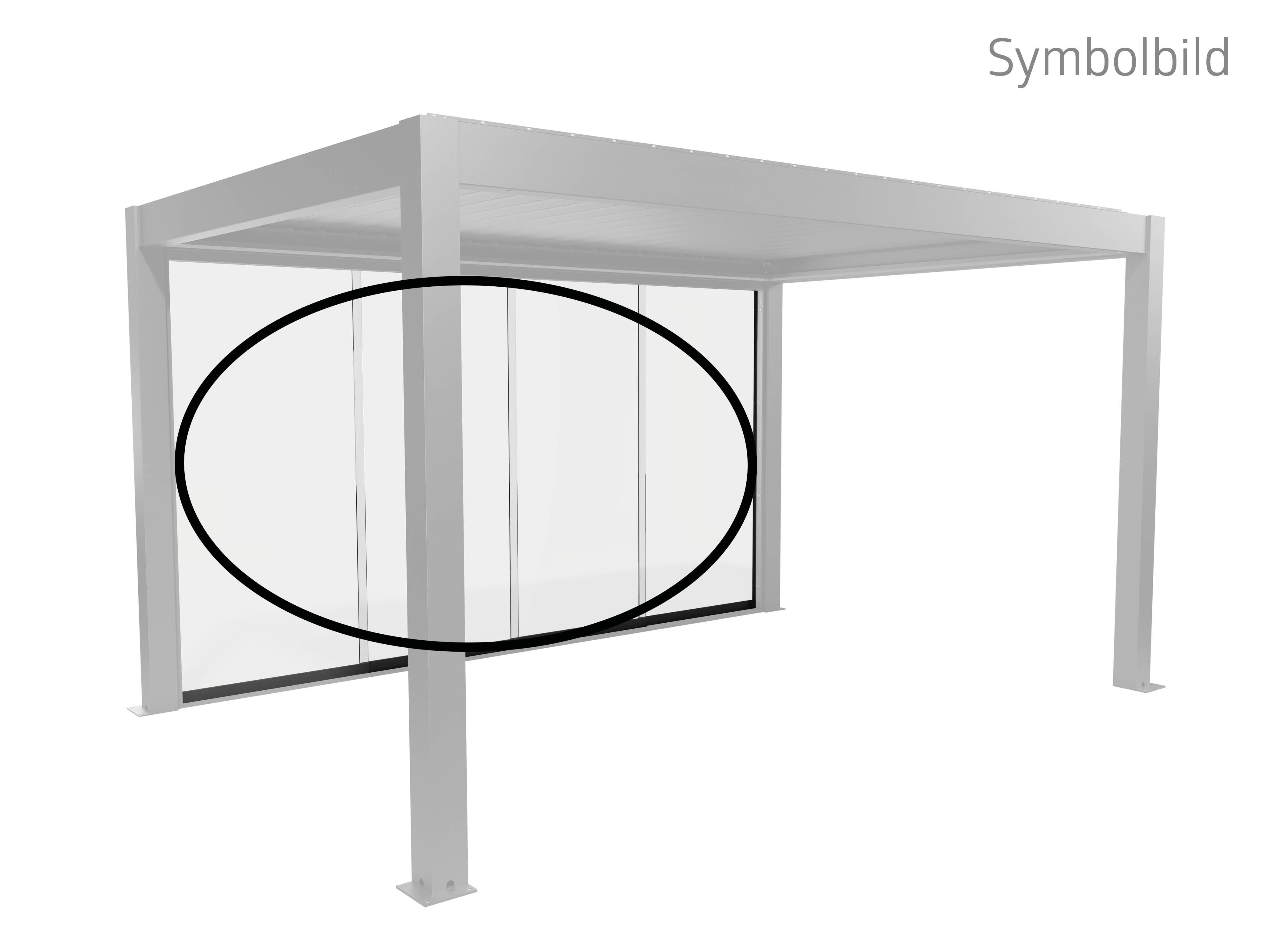 Biohort Glasschiebetür "Klarglas Gr. 3 m für Pergola, verschiedene Farben" 272x 234,9 cm, Glaselemente aus 10 mm ESG
