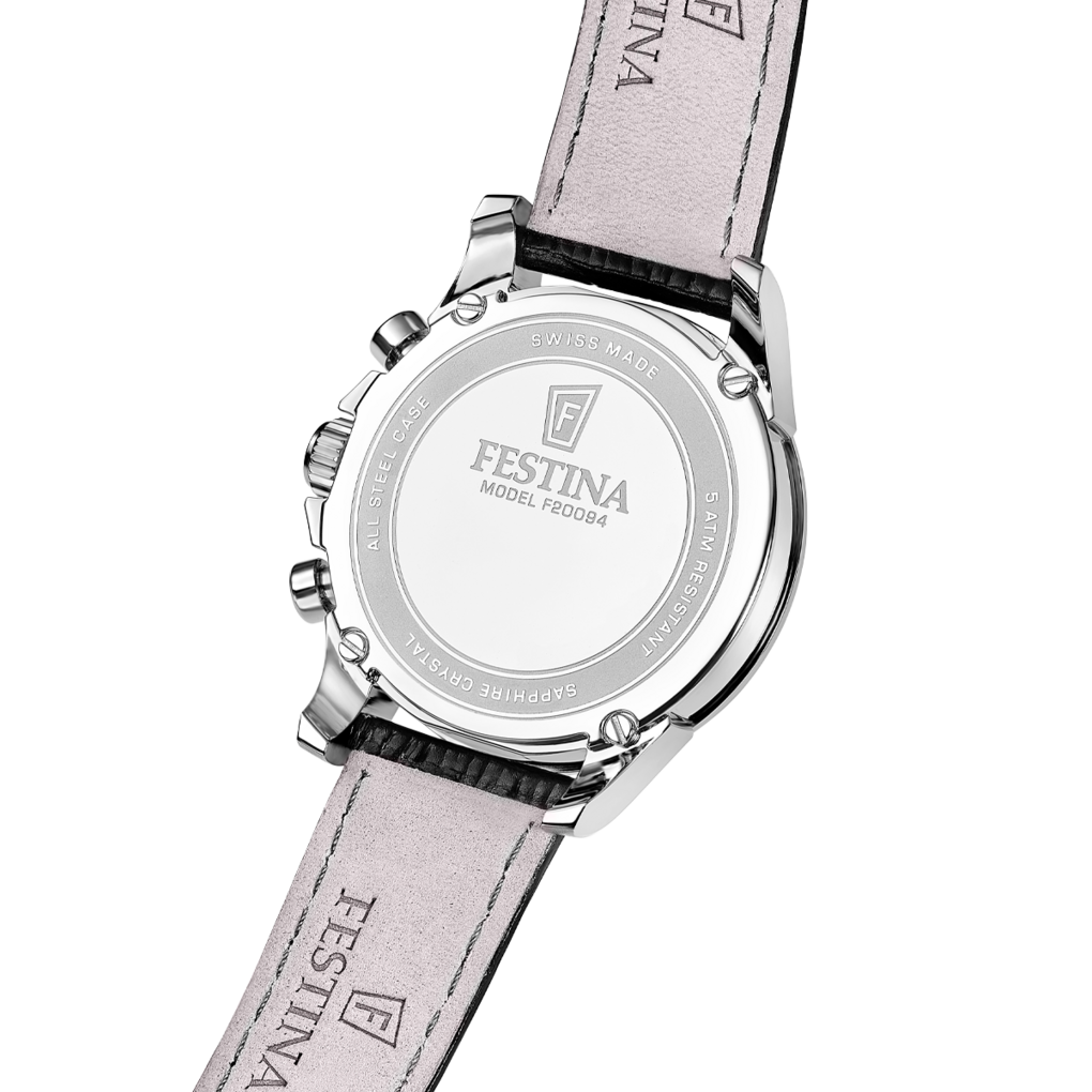 Festina Chronograph »Chrono« Quarzuhr, Armbanduhr, Herrenuhr, Swiss Made, Lederarmband, analog, Tag