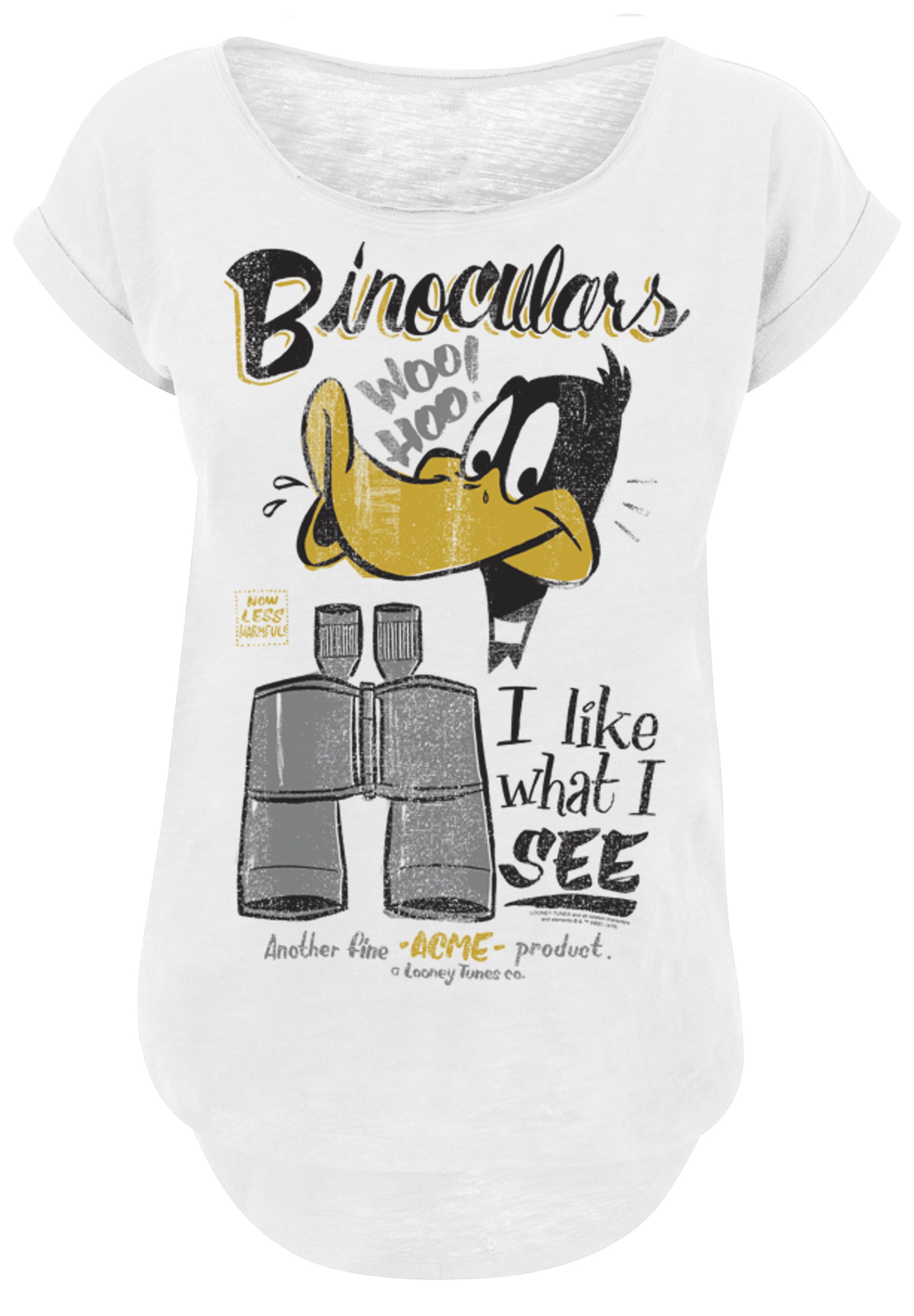 F4NT4STIC T-Shirt »Looney Tunes Daffy Duck Binoculars Vintage«, Print