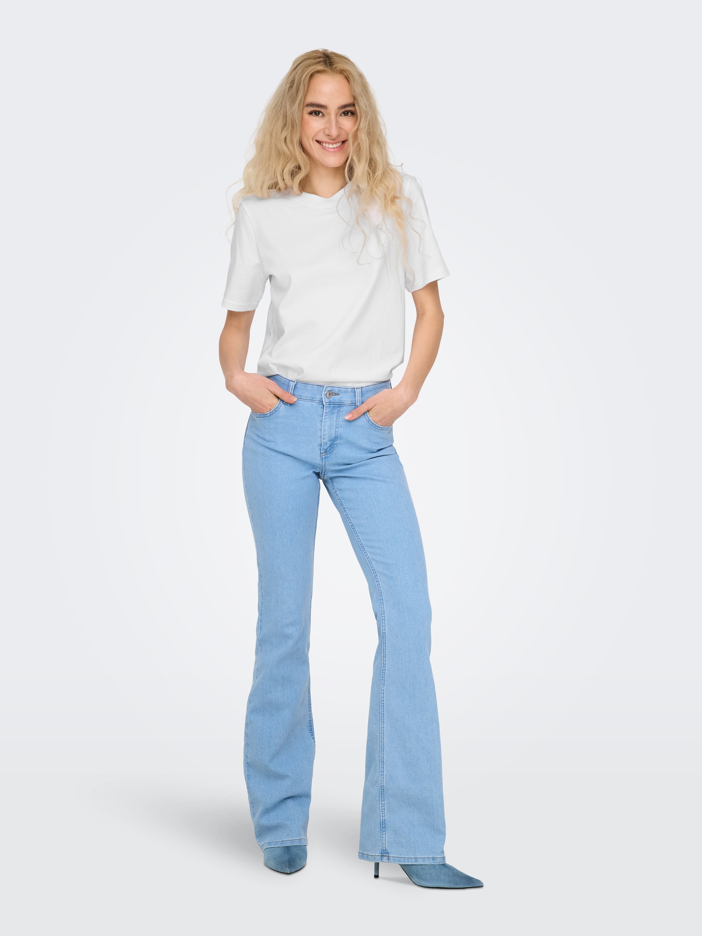 T-Shirt ONLY "ONLMONJA S/S TEE JRS NOOS", Damen, Gr. S, weiß, Jersey, Obermaterial: 100% Baumwolle, unifarben, regular fit normal, Rundhals, Shirts T-Shirt 3